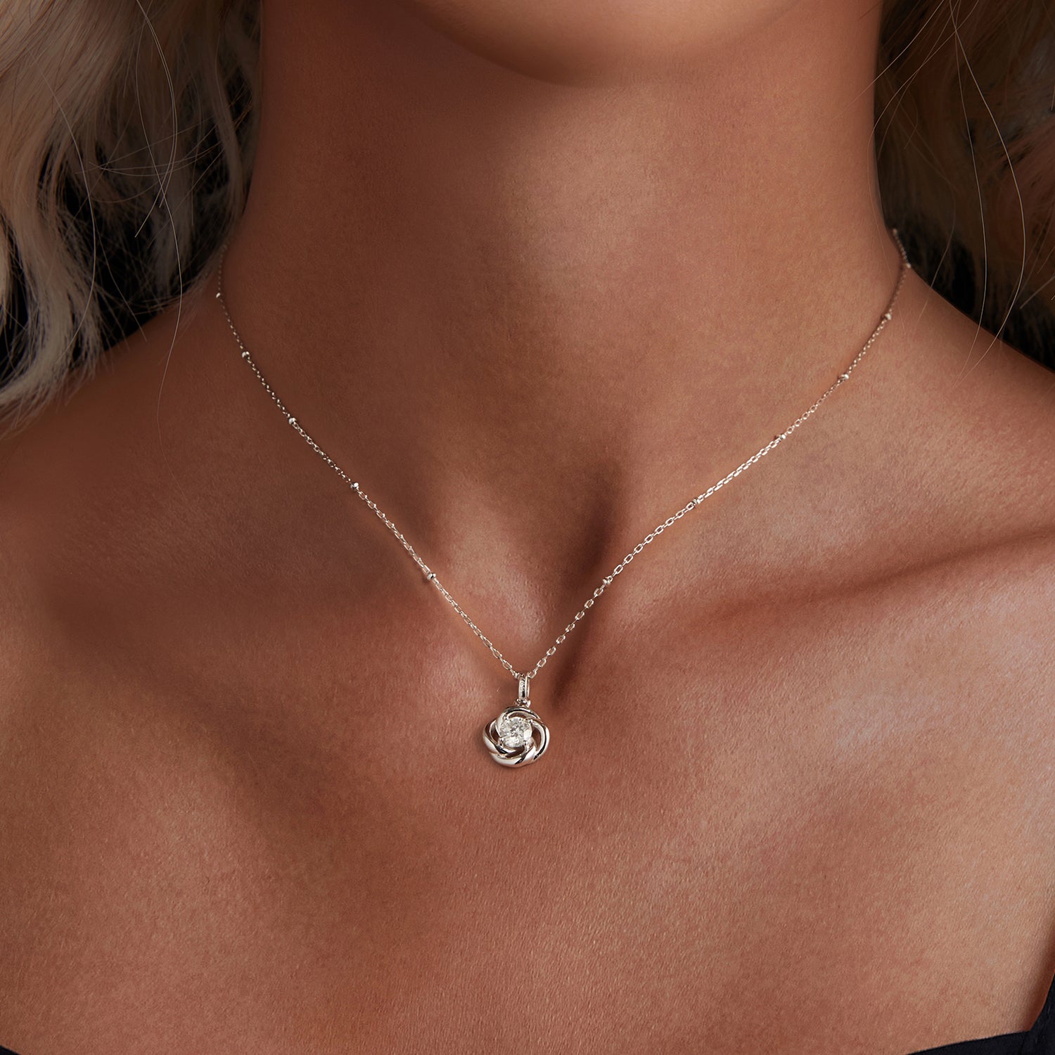 Four Leaf Clover Moissanite Necklace | Sterling Silver