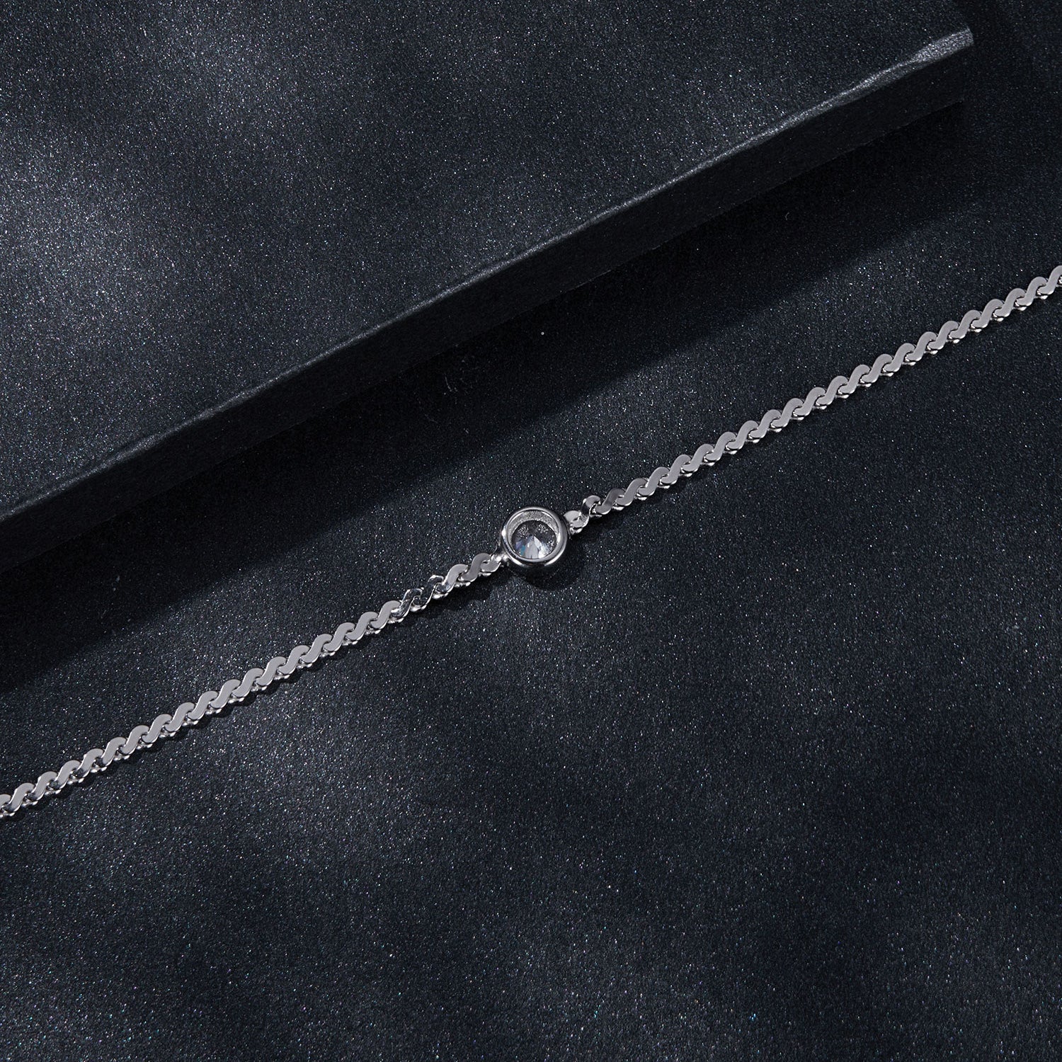 Ripple Wave Moissanite Bracelet | Sterling Silver