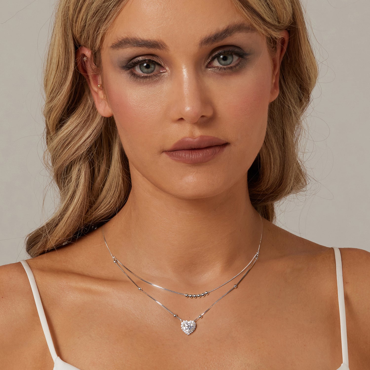 Double Layer Moissanite Necklace | 1 Carat in Sterling Silver