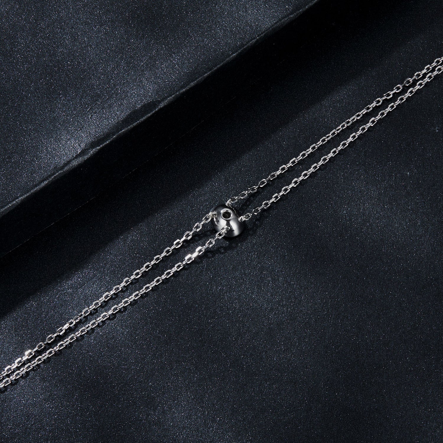 Double-Chain Oval Moissanite Bracelet | Sterling Silver