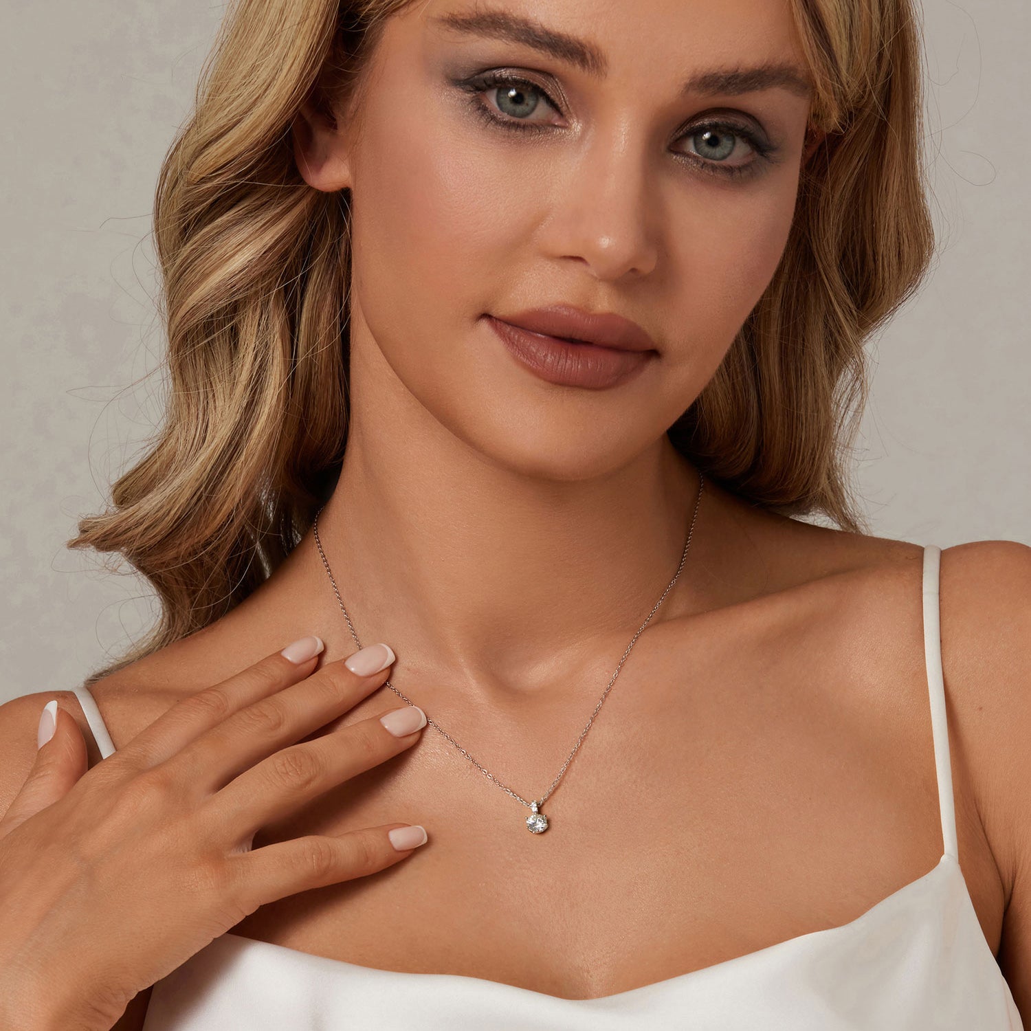 Classic Six-Prong Solitaire Moissanite Pendant Necklace | Sterling Silver