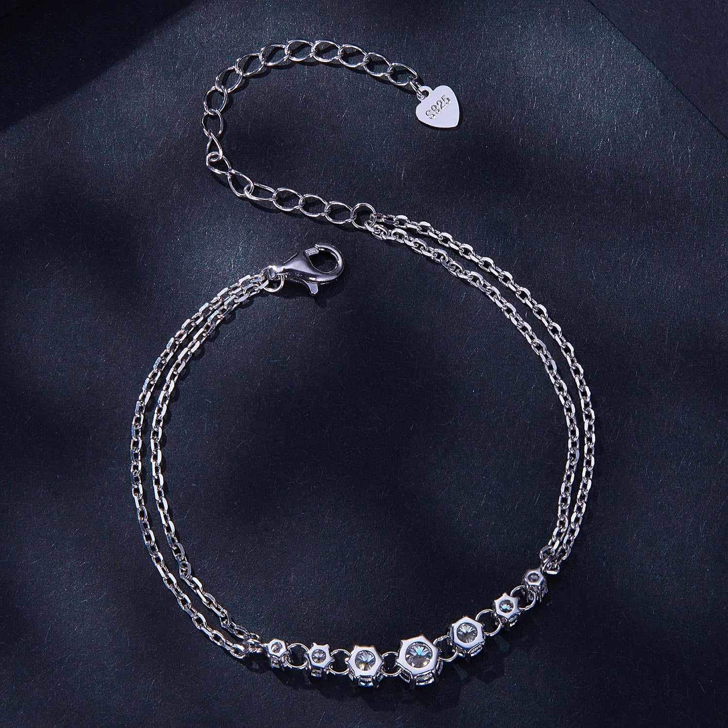 Elegant Floral Moissanite Bracelet | Sterling Silver