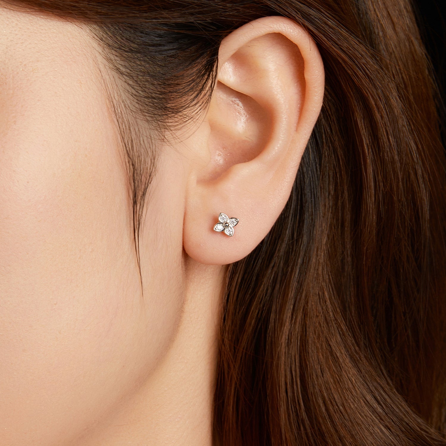 Four Leaf Clover Moissanite Earrings | Sterling Silver
