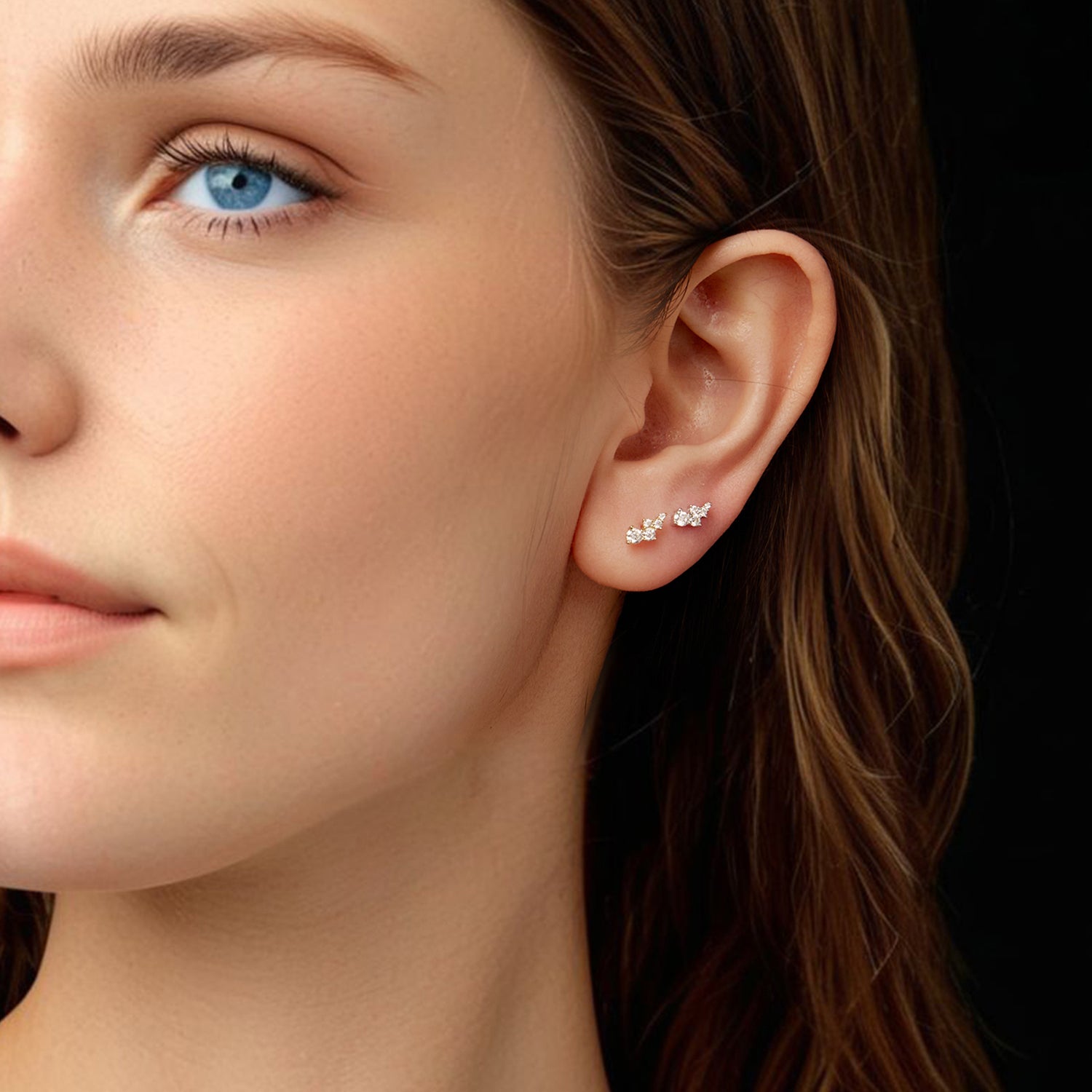 Bubble Moissanite Stud Earrings | Sterling Silver