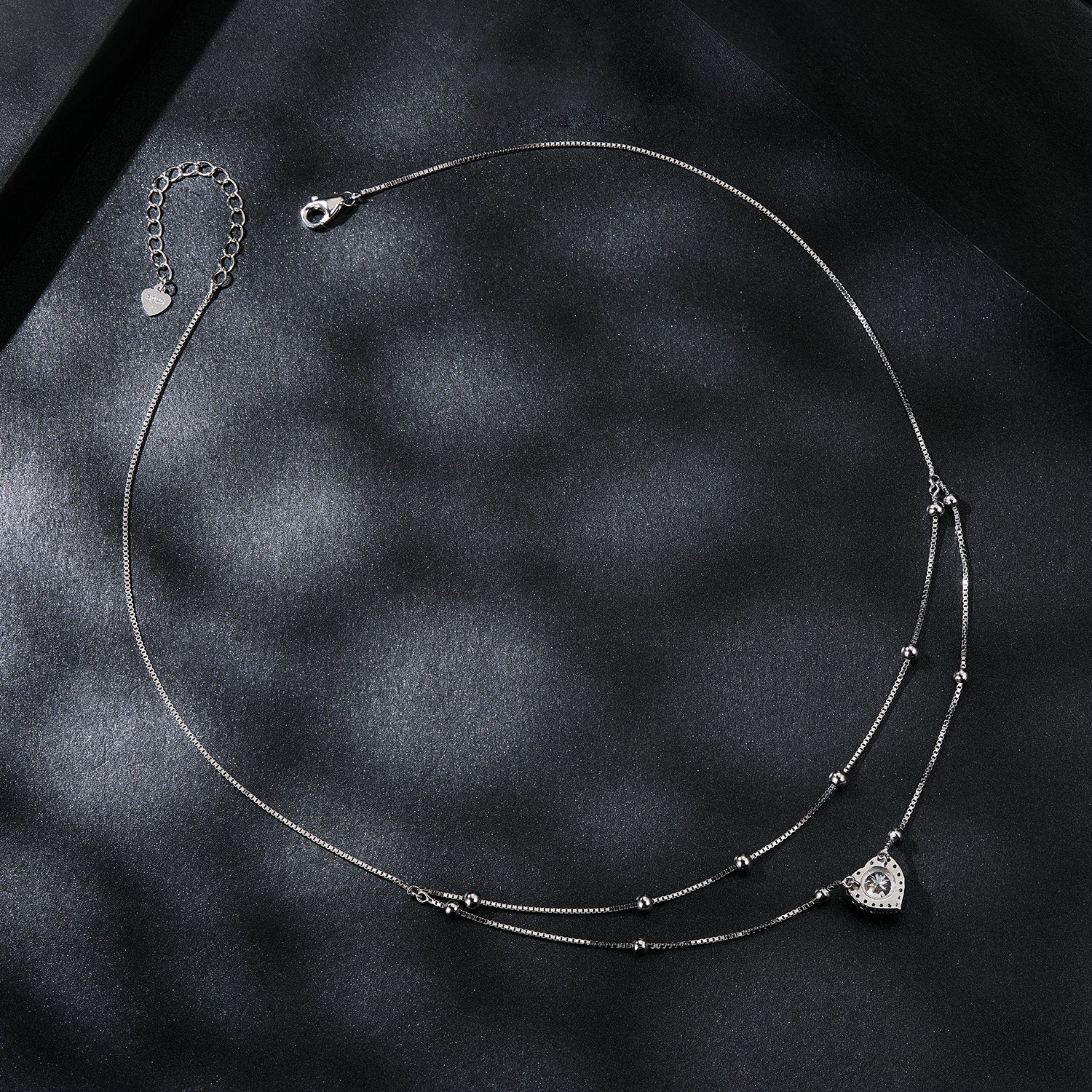 Double Layer Moissanite Necklace | 1 Carat in Sterling Silver