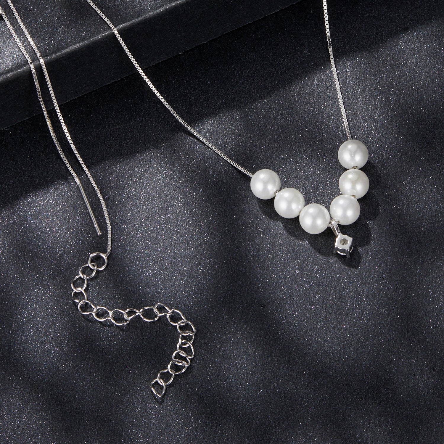 Elegant Pearl & Moissanite Drop Necklace | Sterling Silver