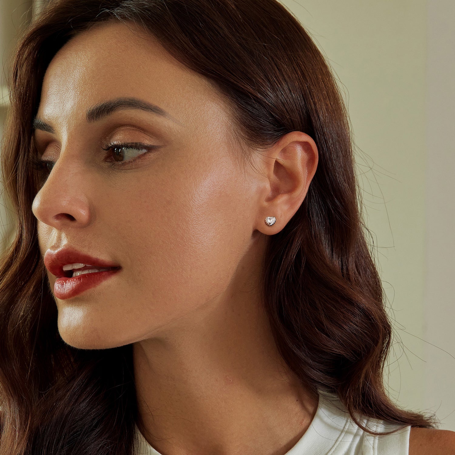 Woven Heart Moissanite Stud Earrings | Screw-Back in Sterling Silver