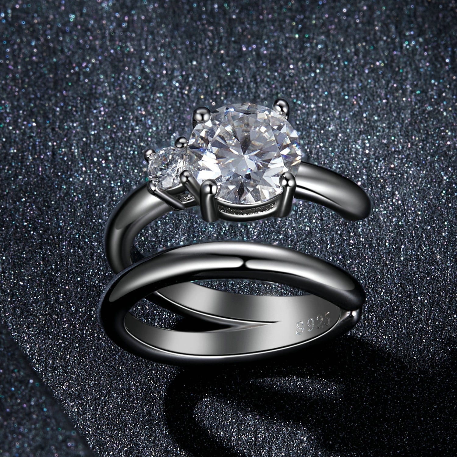 Double-Layer Moissanite Ear Cuff | No Piercing Sterling Silver