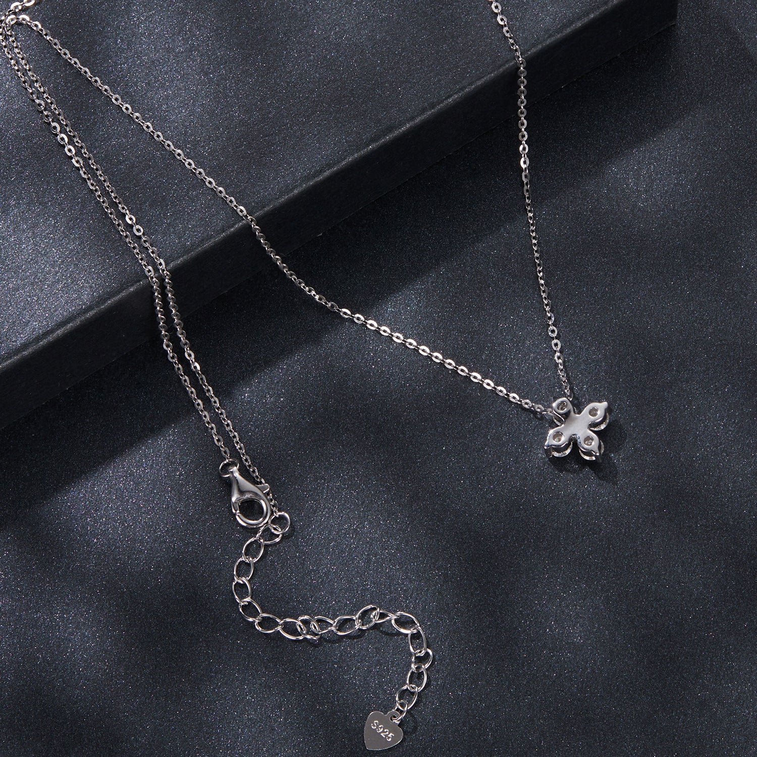 Cross Flower Pearl & Moissanite Necklace | Sterling Silver