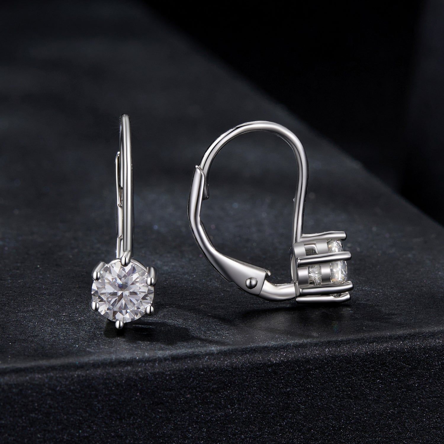 Elegant Moissanite Hoop Earrings | Sterling Silver