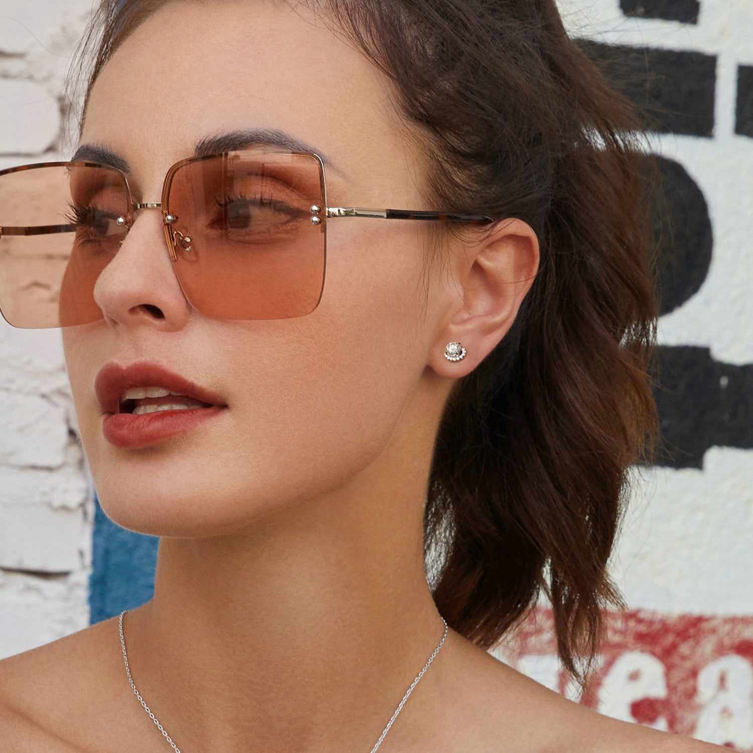 Oval Halo Moissanite Stud Earrings | Screw-Back in Sterling Silver