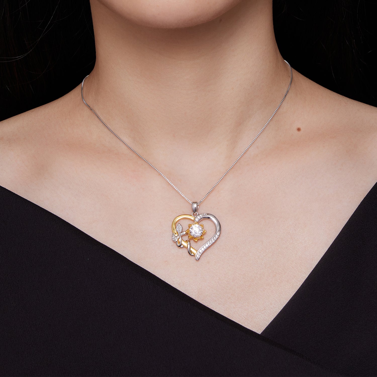 Heart Moissanite Pendant Necklace | 1 Carat in Sterling Silver