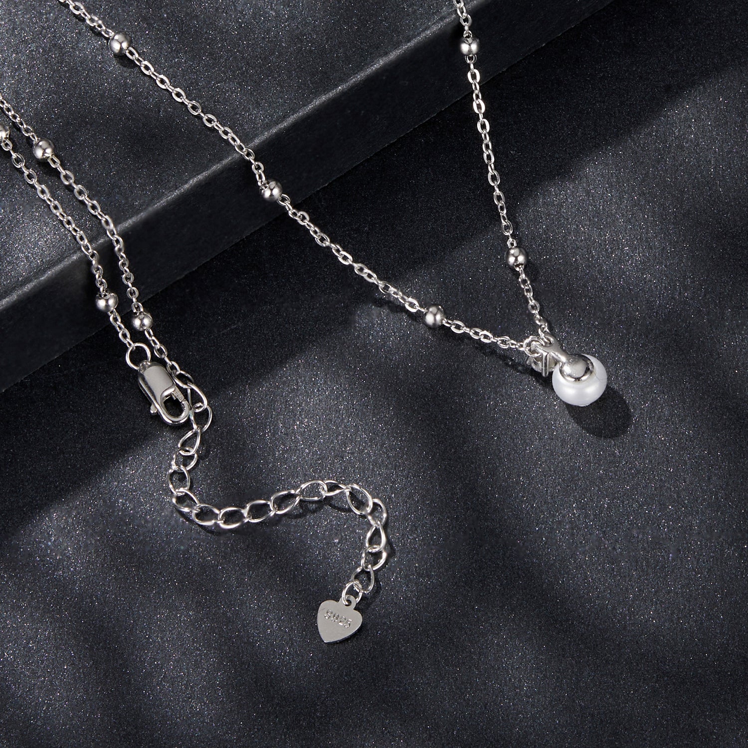 Pearl & Moissanite Pendant Necklace | Sterling Silver