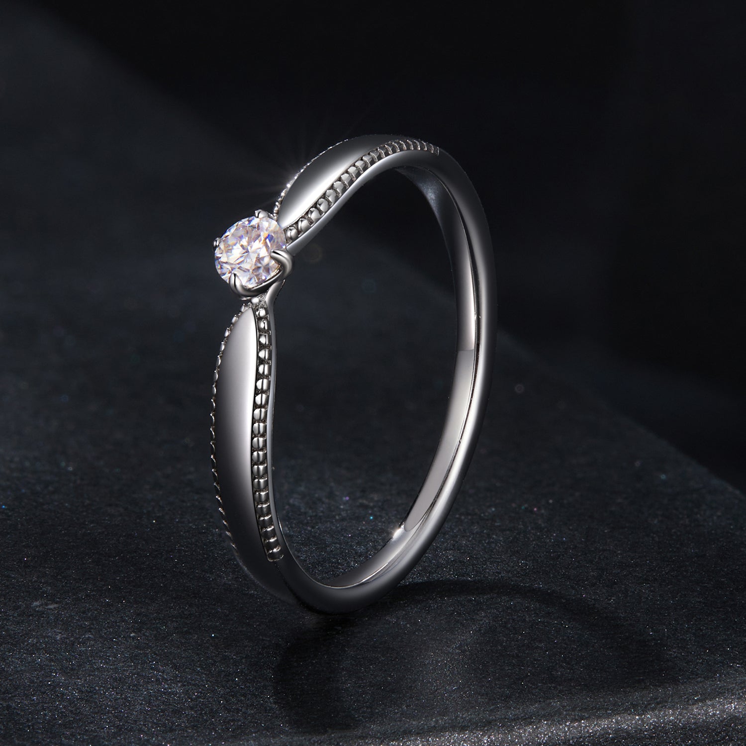 Classic Solitaire Moissanite Ring | Sterling Silver