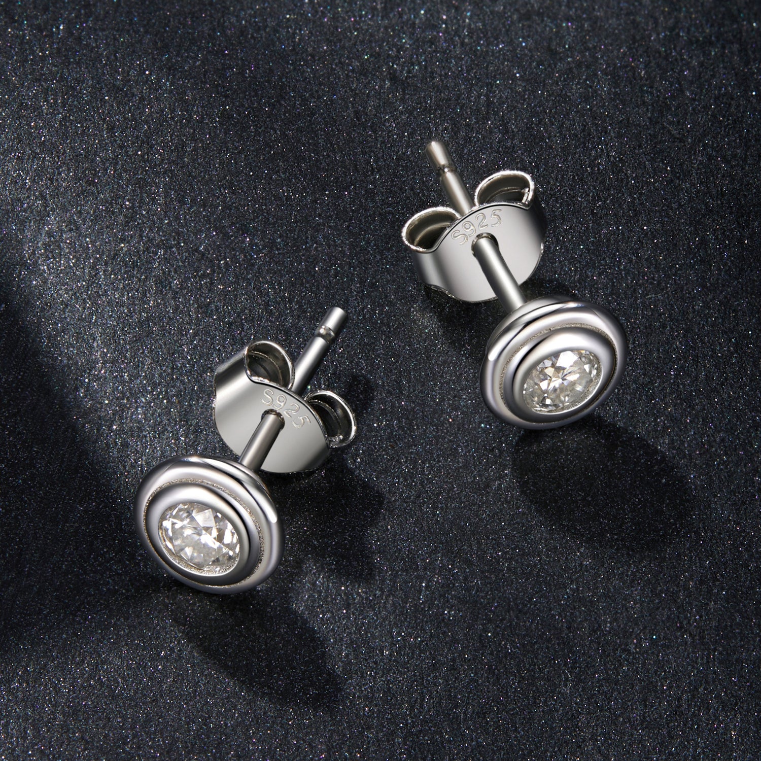 Playful Bubble Moissanite Stud Earrings | Sterling Silver