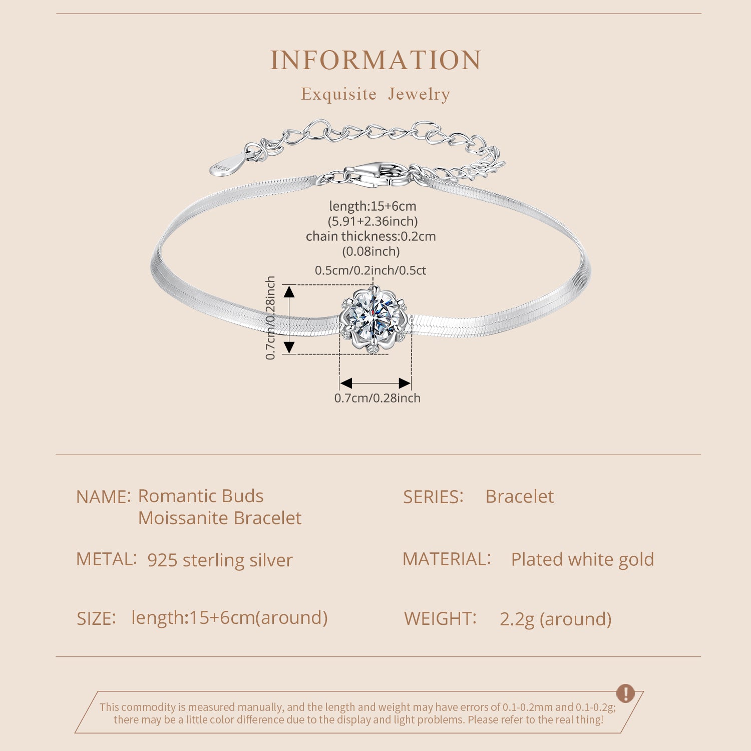 Romantic Flower Moissanite Bracelet | Sterling Silver