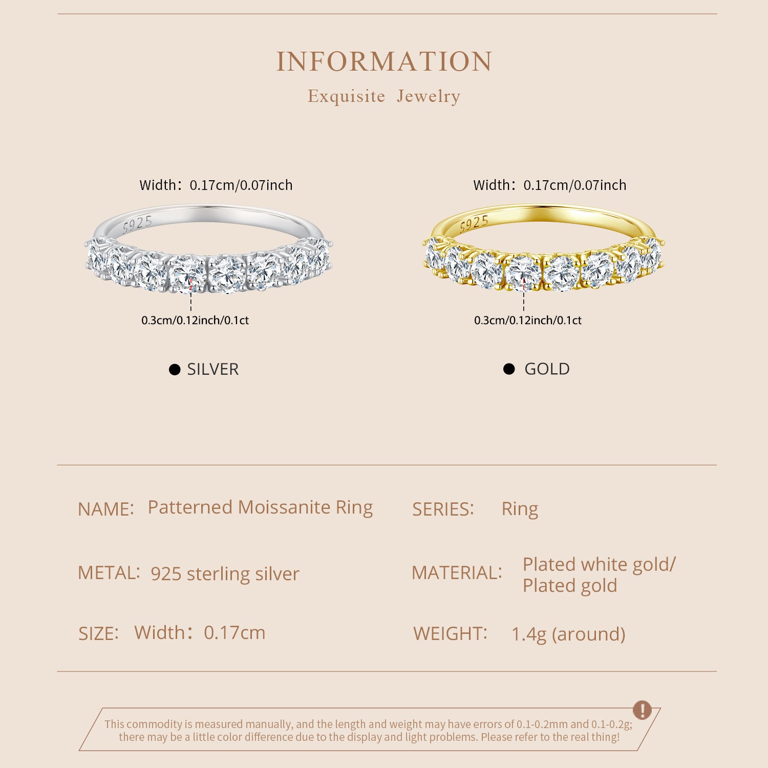 Textured Pavé Moissanite Ring | Sterling Silver