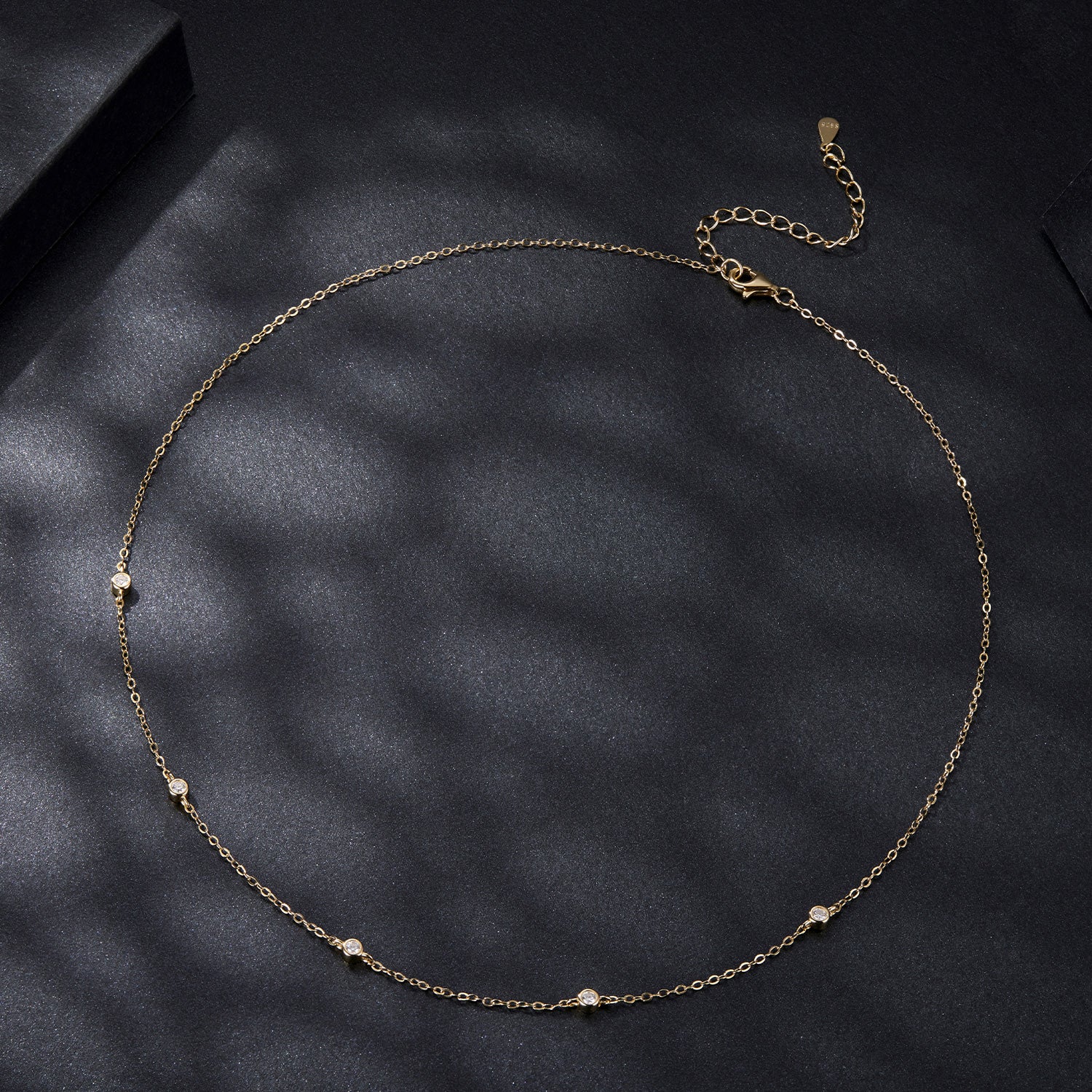 Delicate Moissanite Collarbone Necklace | Sterling Silver