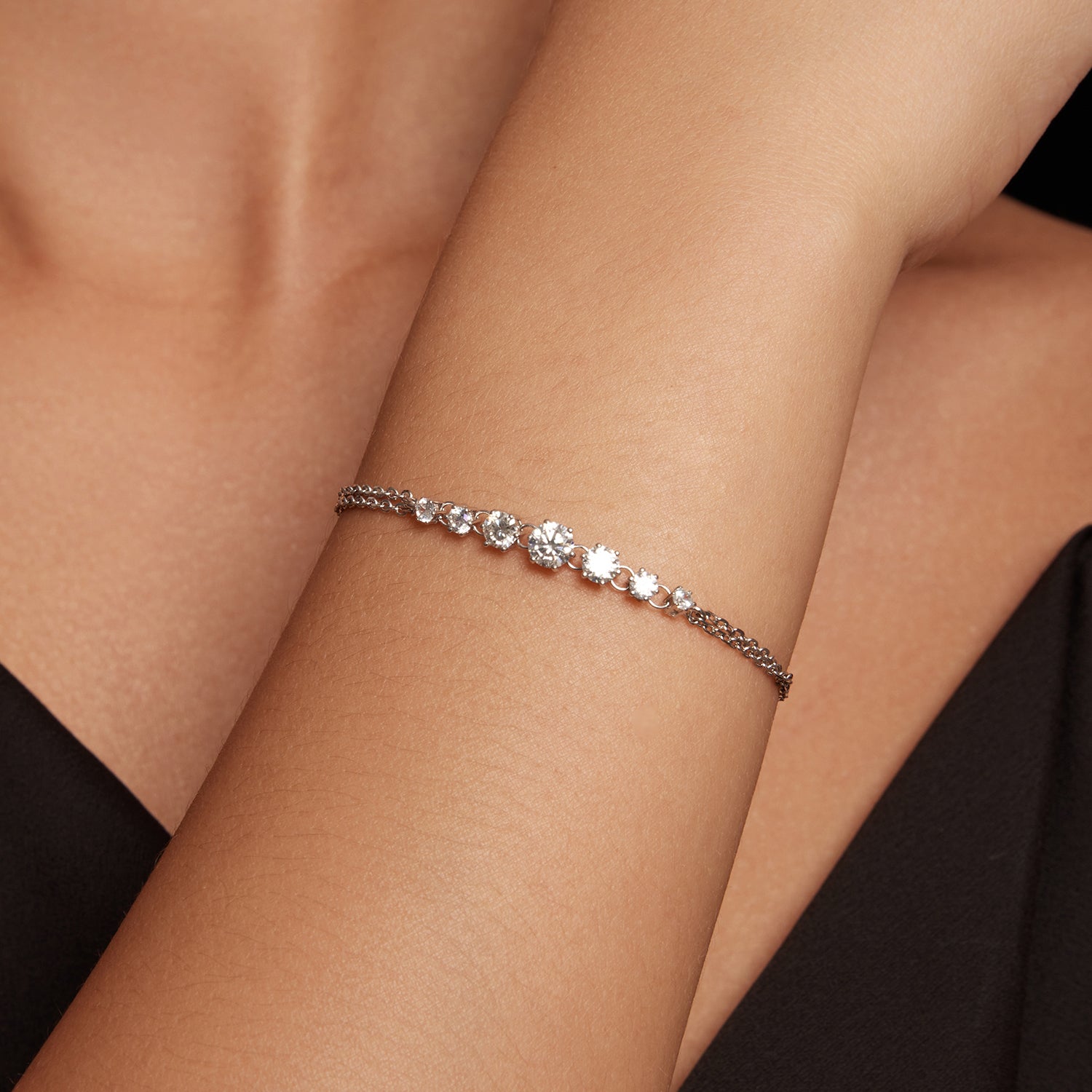 Elegant Floral Moissanite Bracelet | Sterling Silver
