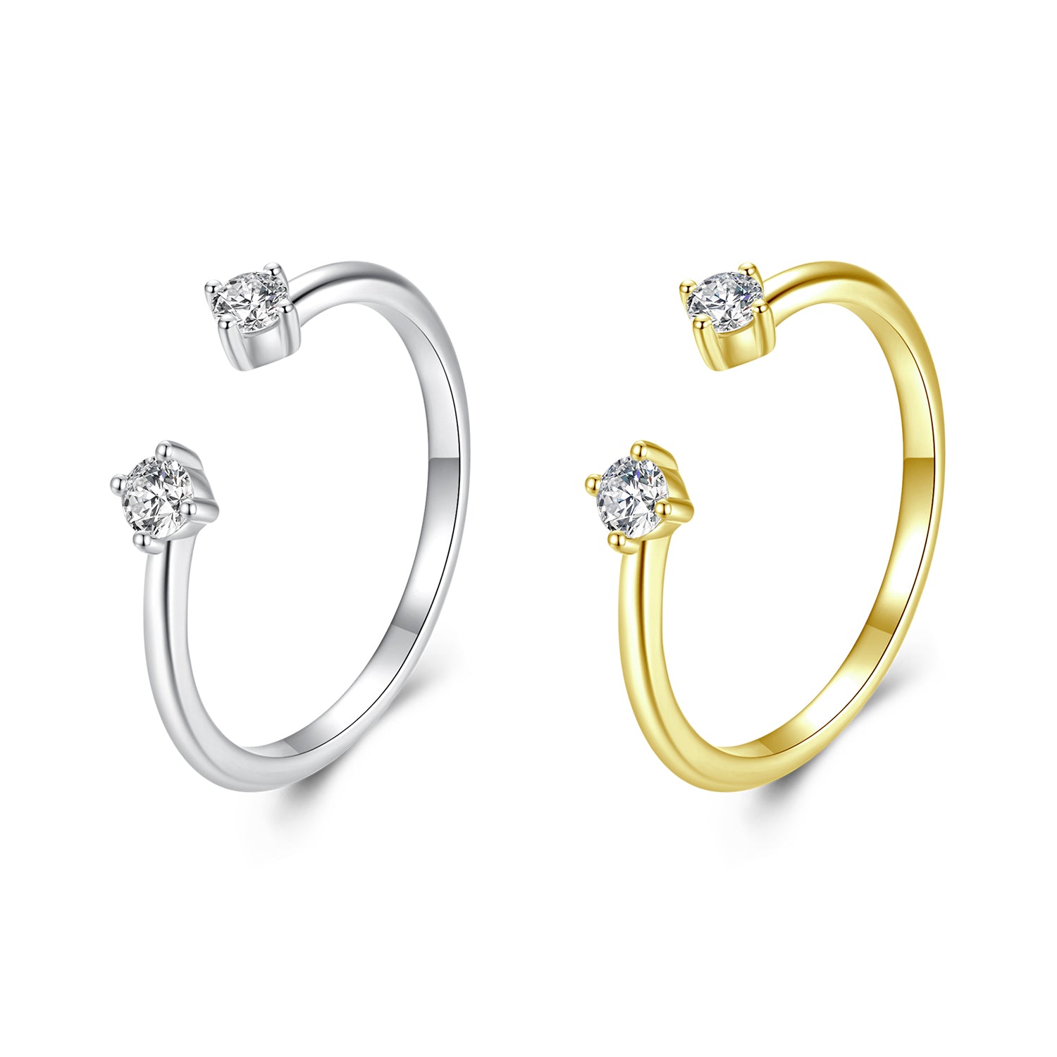 Adjustable Open Moissanite Ring | Sterling Silver