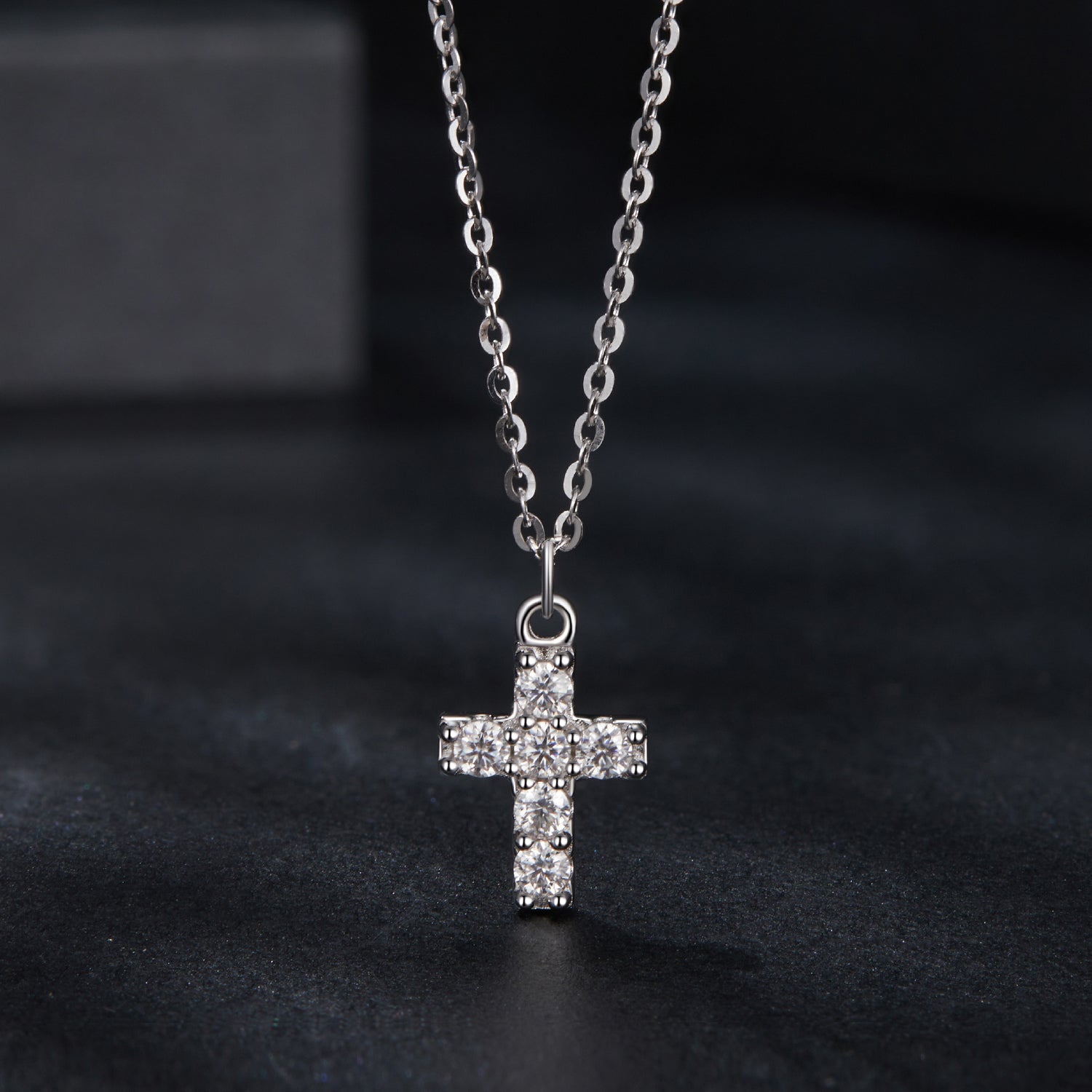 Cross Pavé Necklace | Sterling Silver
