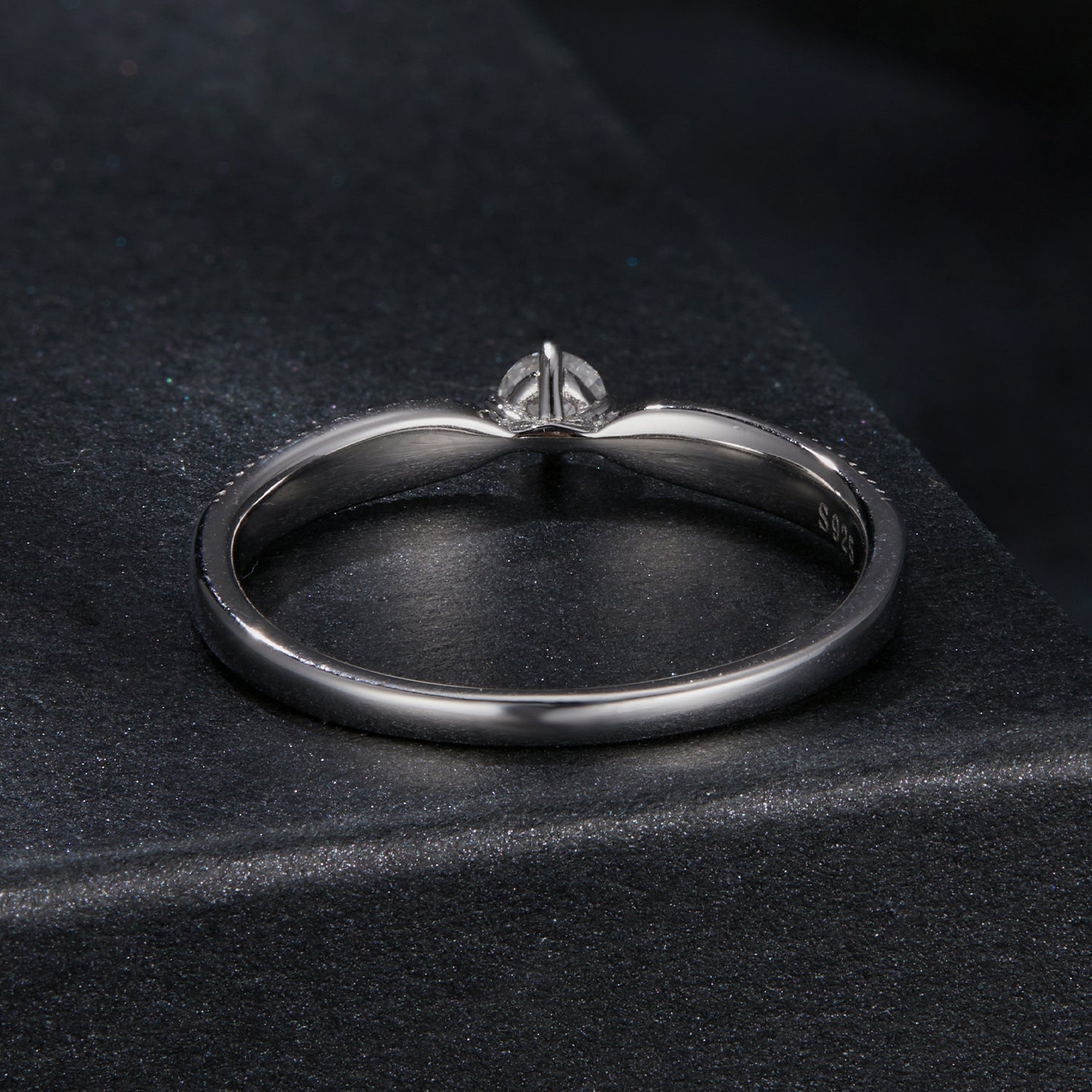 Classic Solitaire Moissanite Ring | Sterling Silver