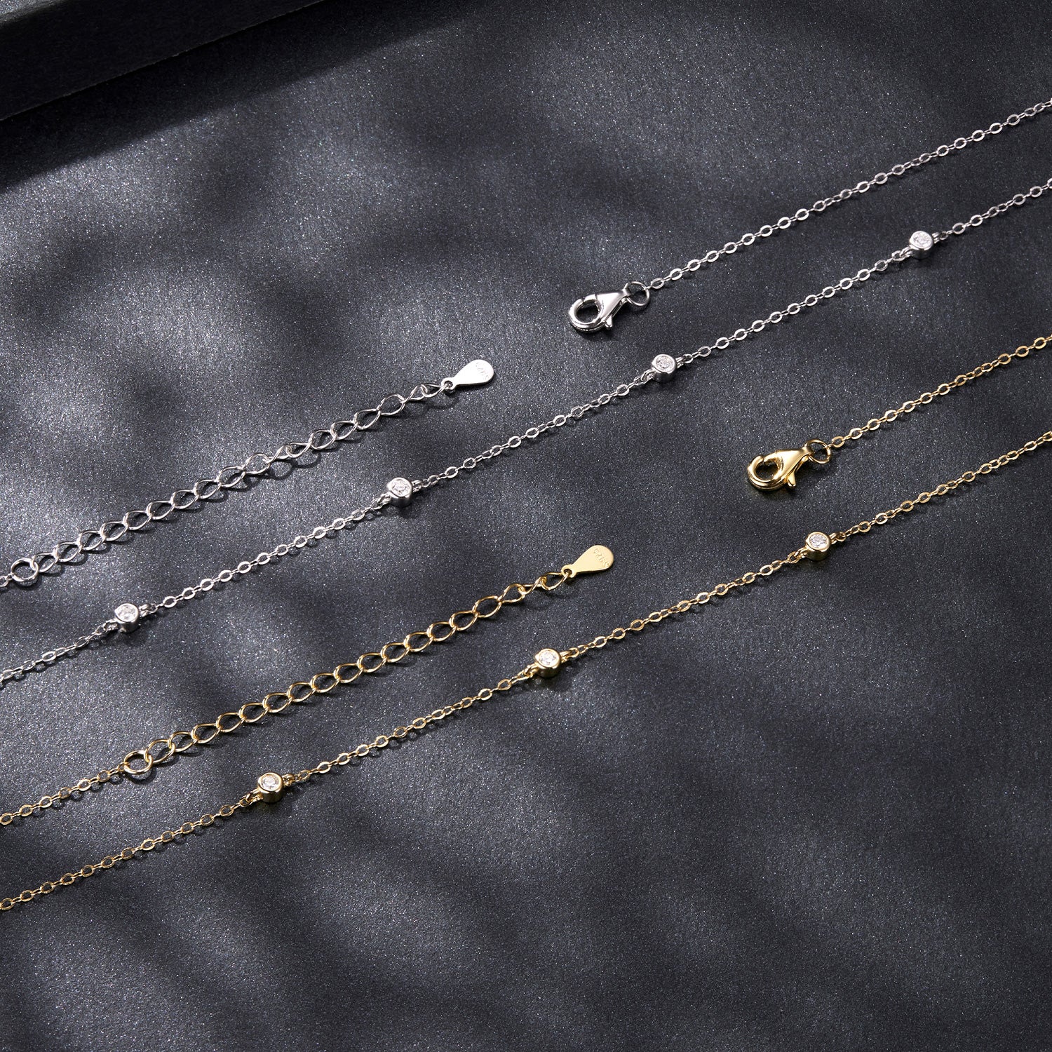 Delicate Moissanite Collarbone Necklace | Sterling Silver