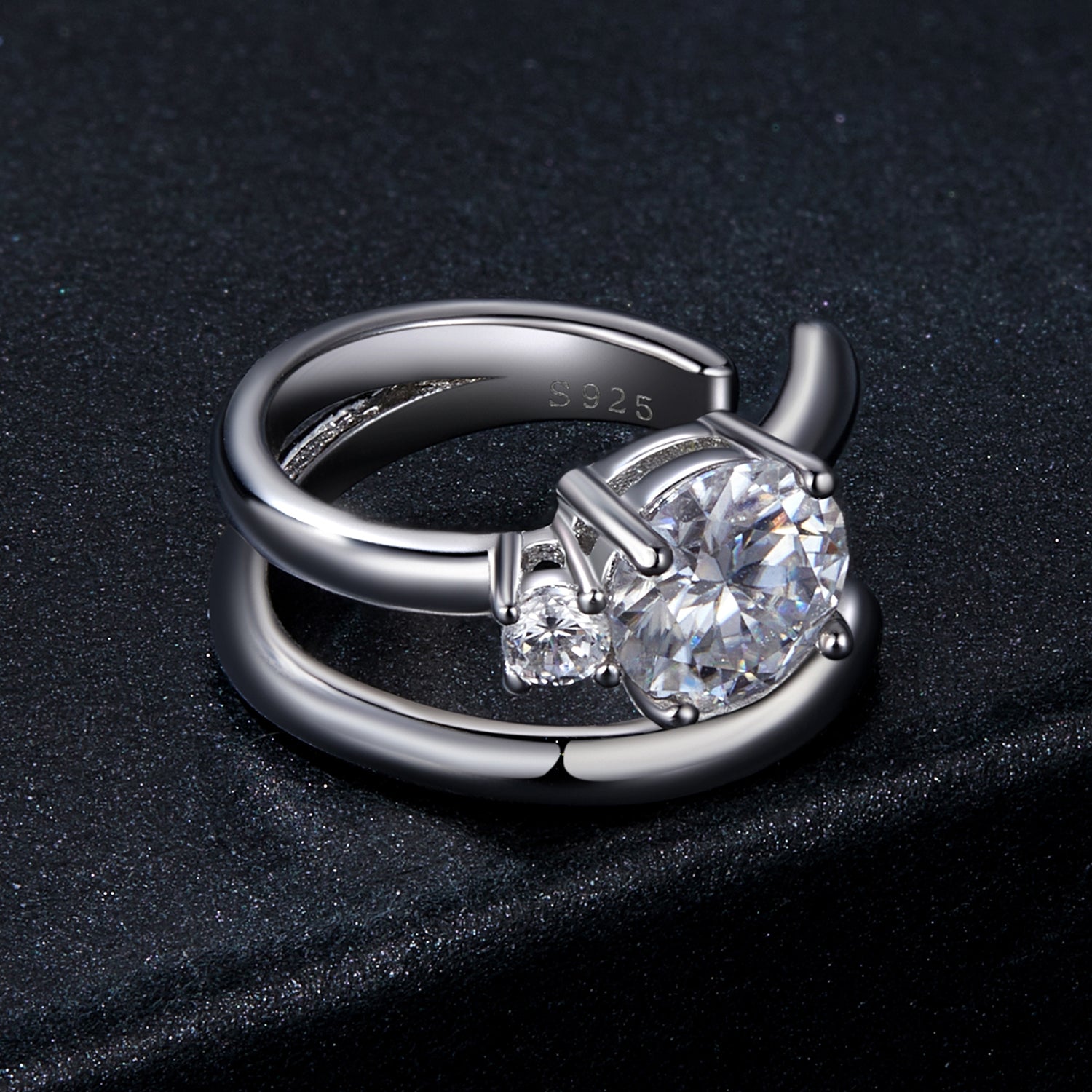 Double-Layer Moissanite Ear Cuff | No Piercing Sterling Silver