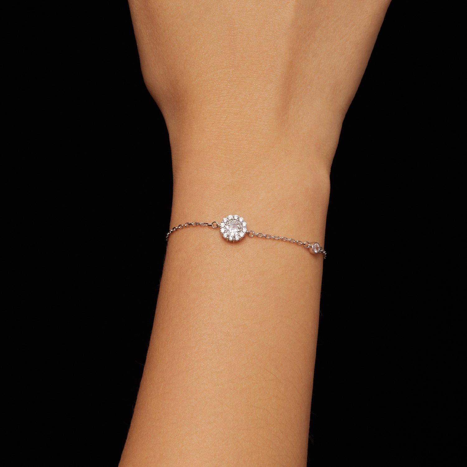 Radiant Duo Halo Moissanite Bracelet | Sterling Silver