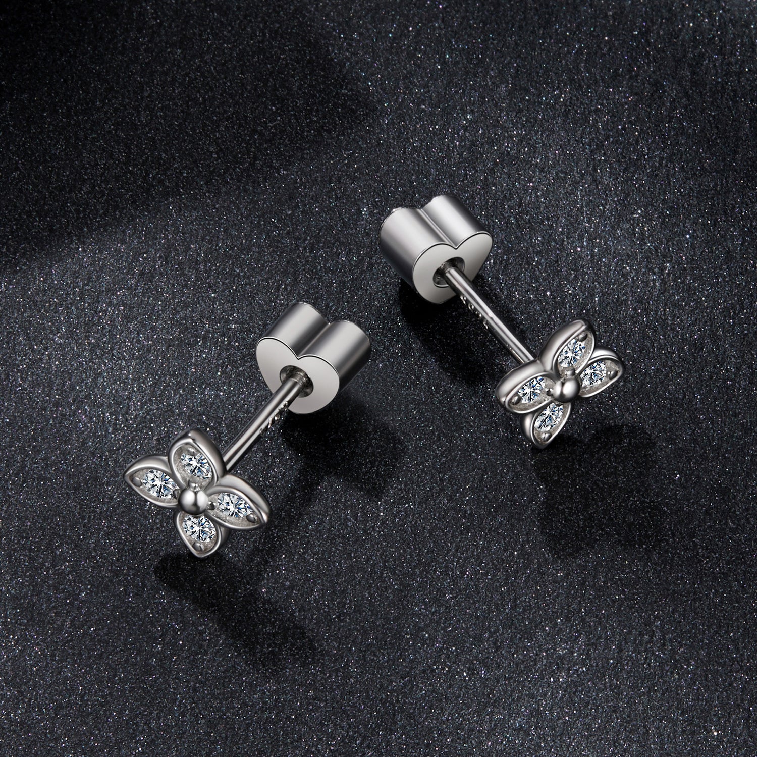 Four Leaf Clover Moissanite Earrings | Sterling Silver