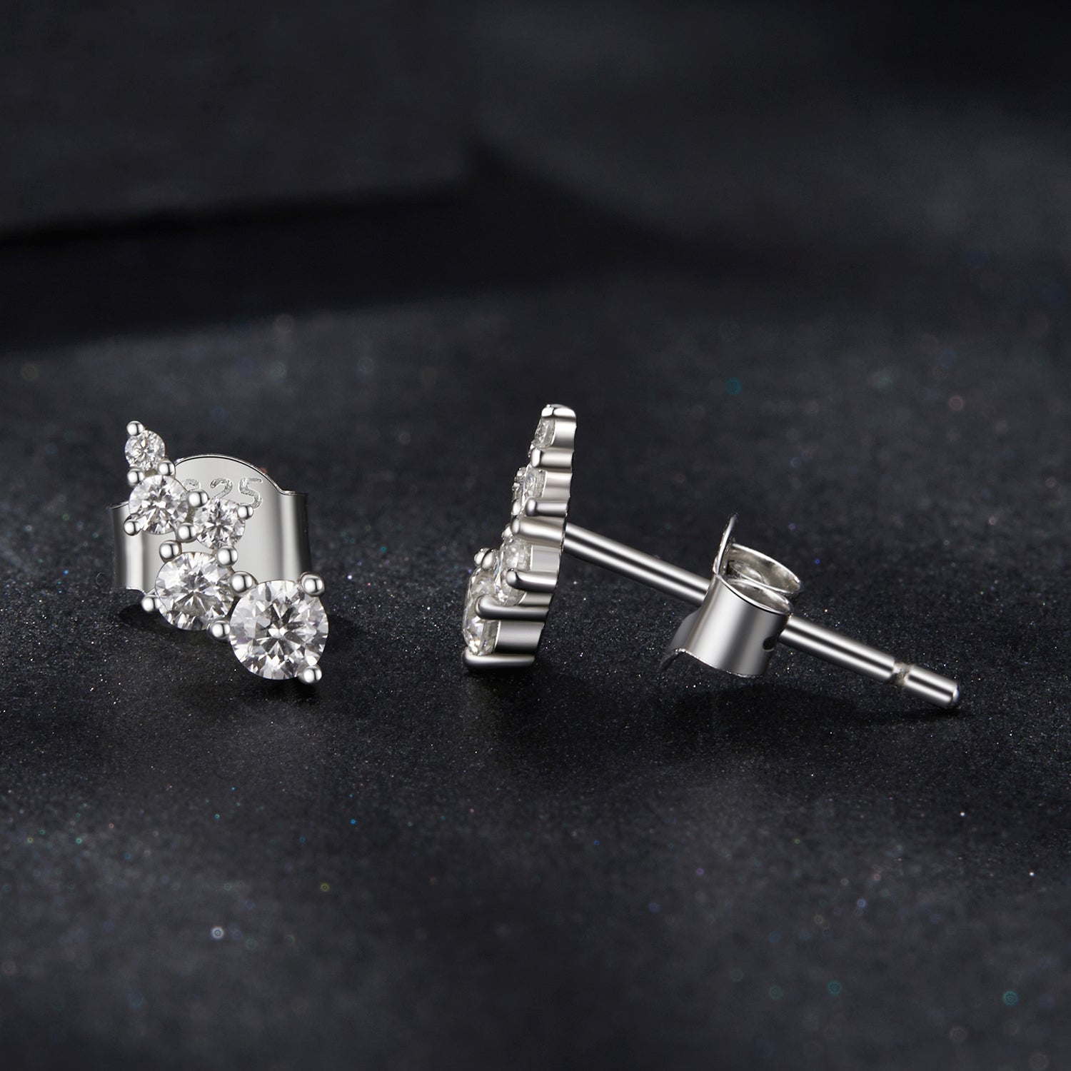 Bubble Moissanite Stud Earrings | Sterling Silver