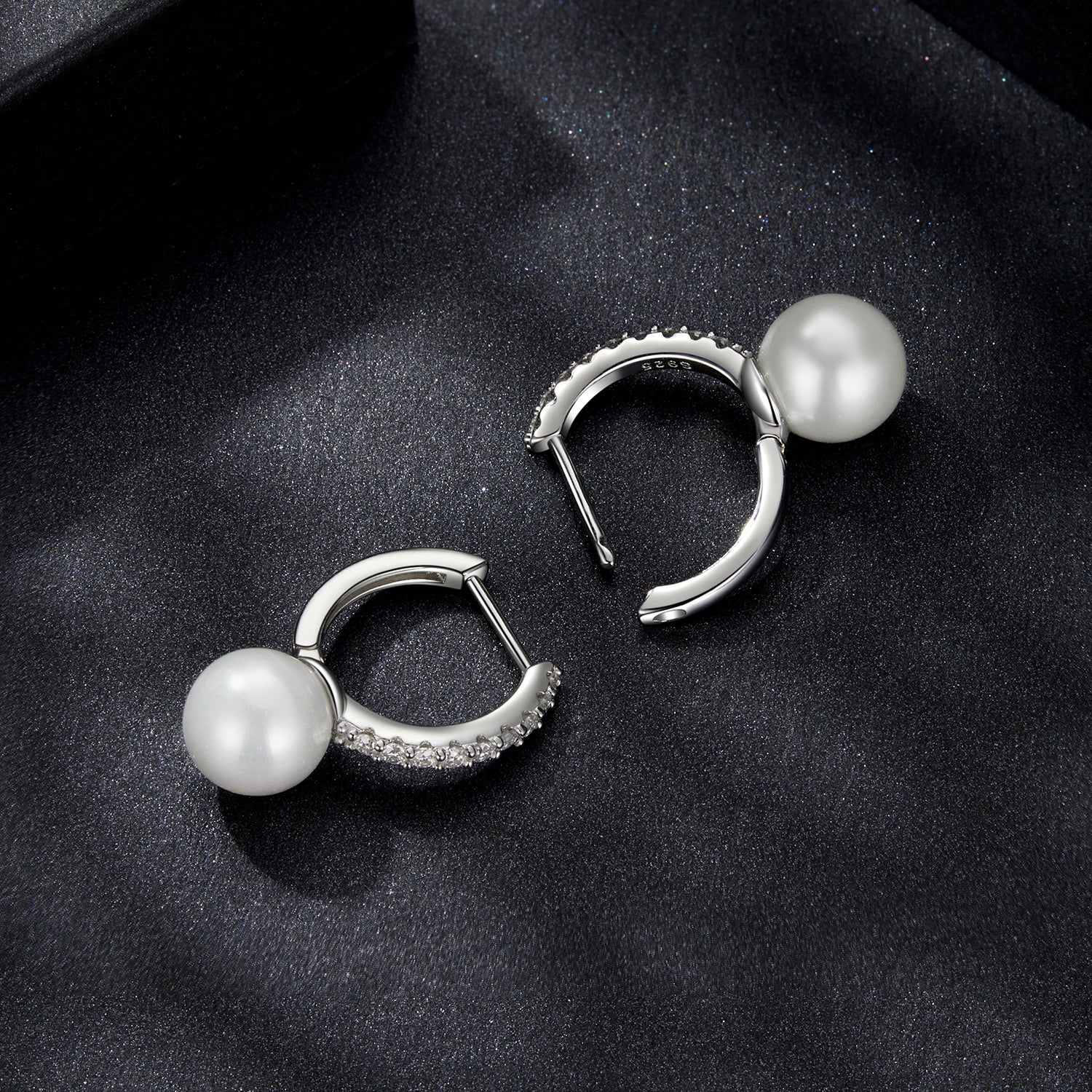 Pearl & Moissanite Drop Earrings | Sterling Silver