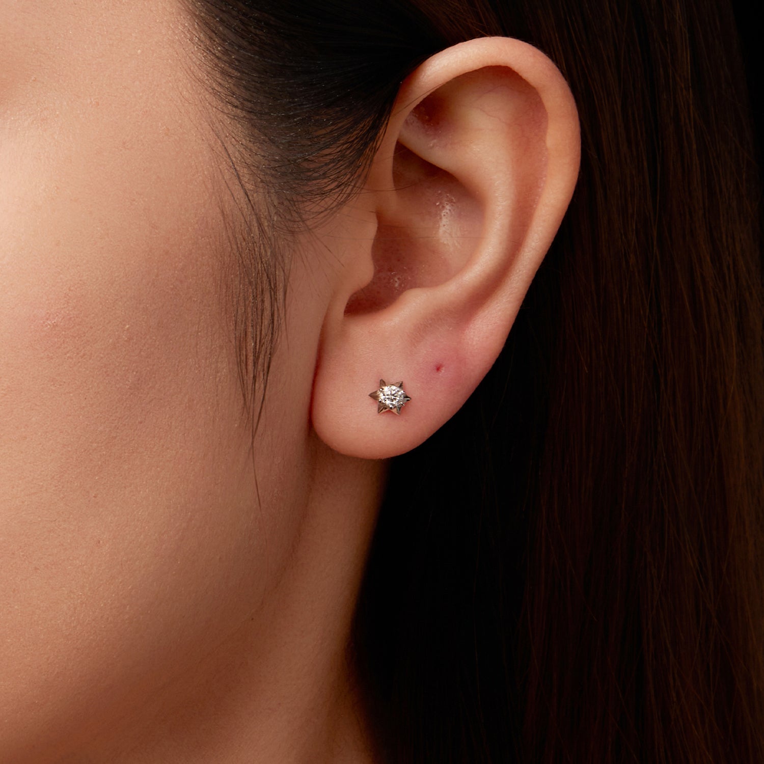 Six-Point Star Moissanite Stud Earrings | Sterling Silver