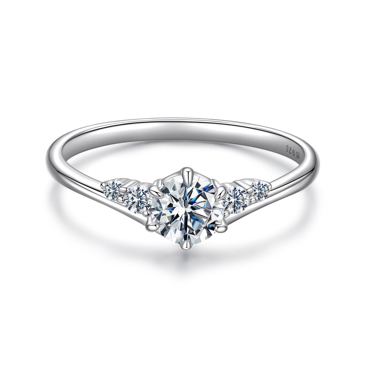 Brilliant Moissanite Ring | Sterling Silver