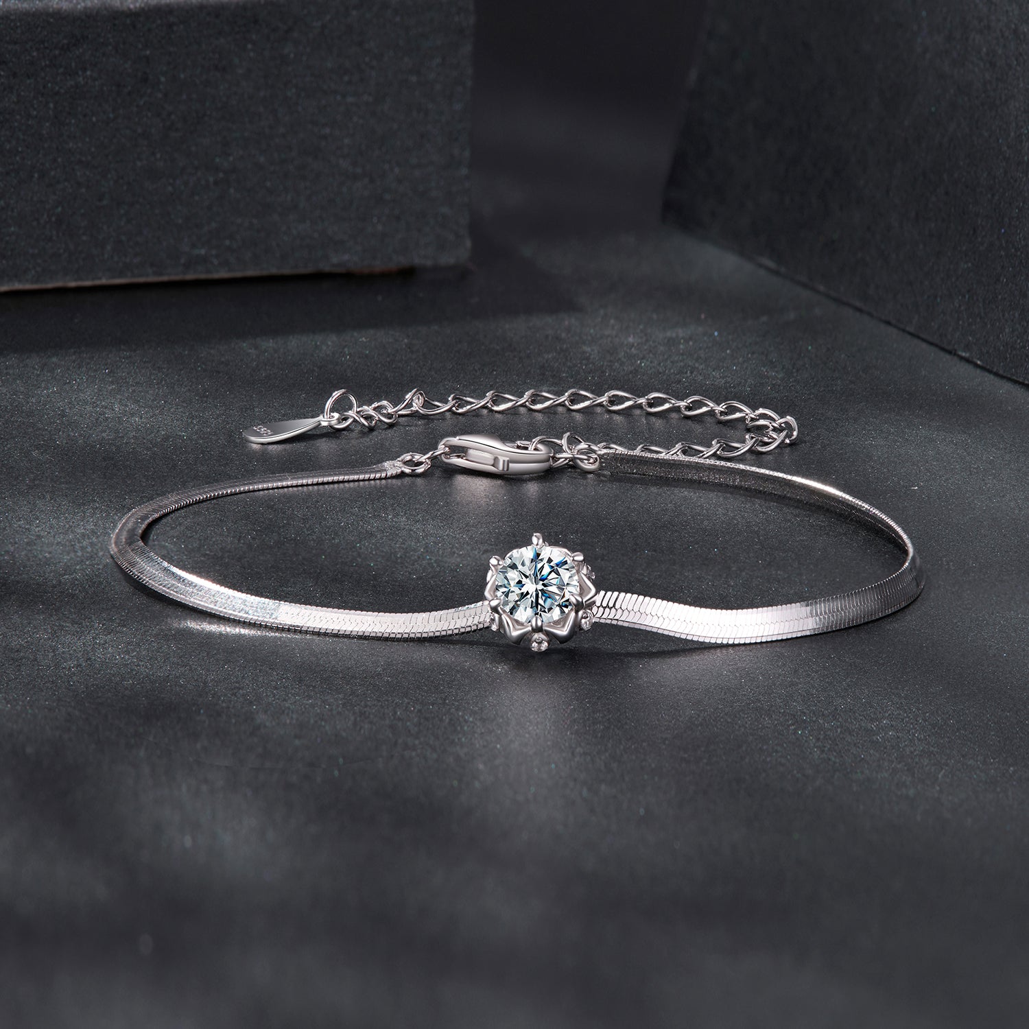 Romantic Flower Moissanite Bracelet | Sterling Silver