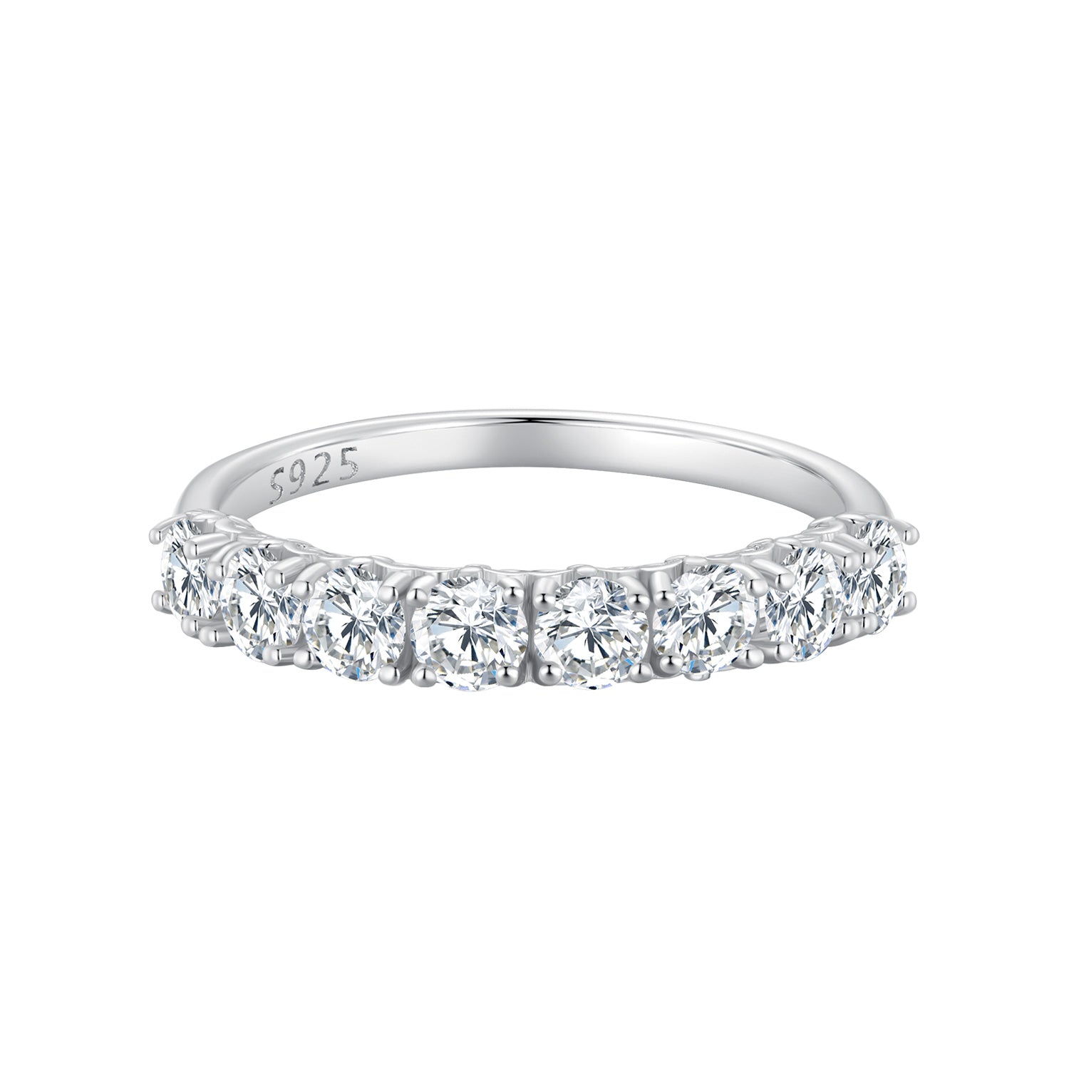 Textured Pavé Moissanite Ring | Sterling Silver