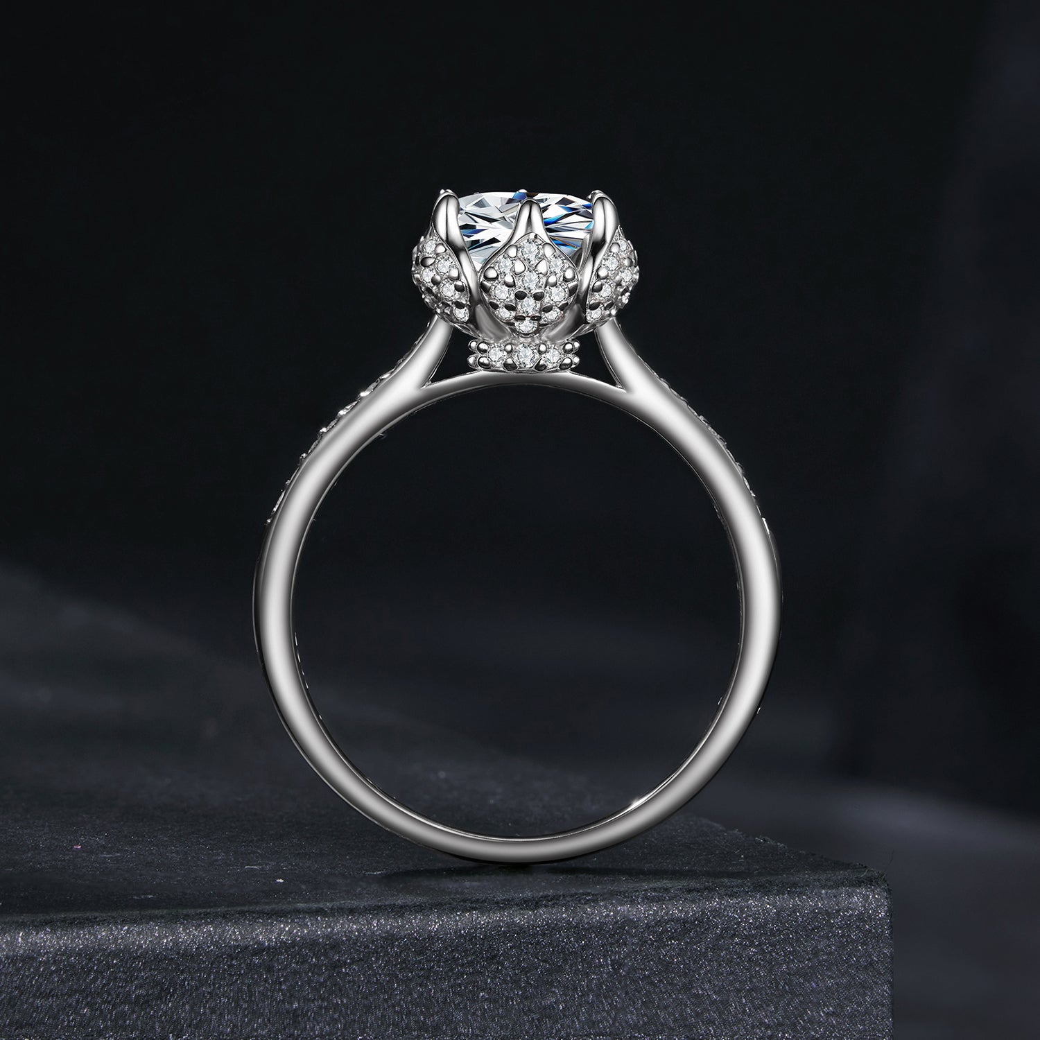Classic Six-Prong Moissanite Engagement Ring | 1 Carat Sterling Silver