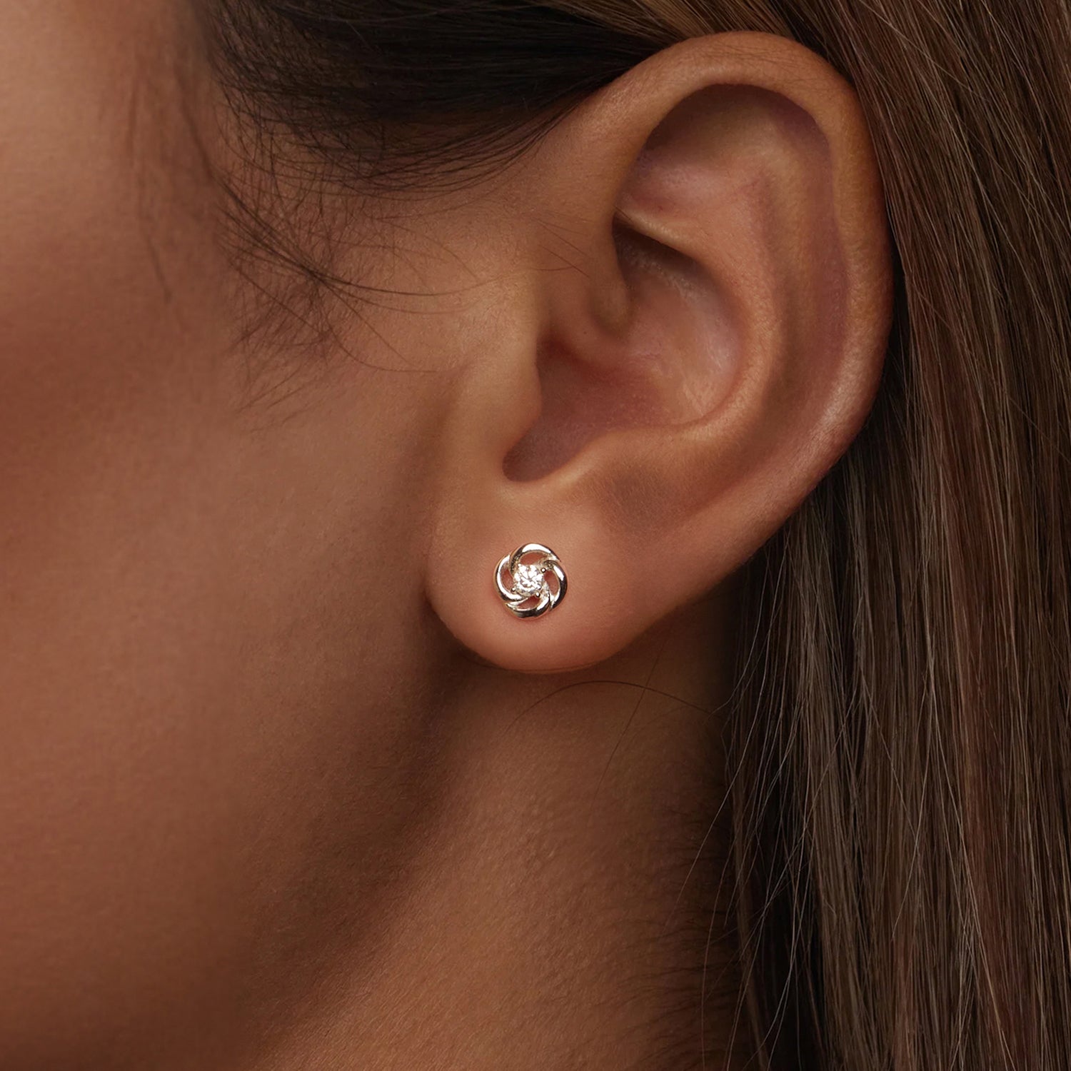 Four Leaf Clover Moissanite Stud Earrings | Sterling Silver
