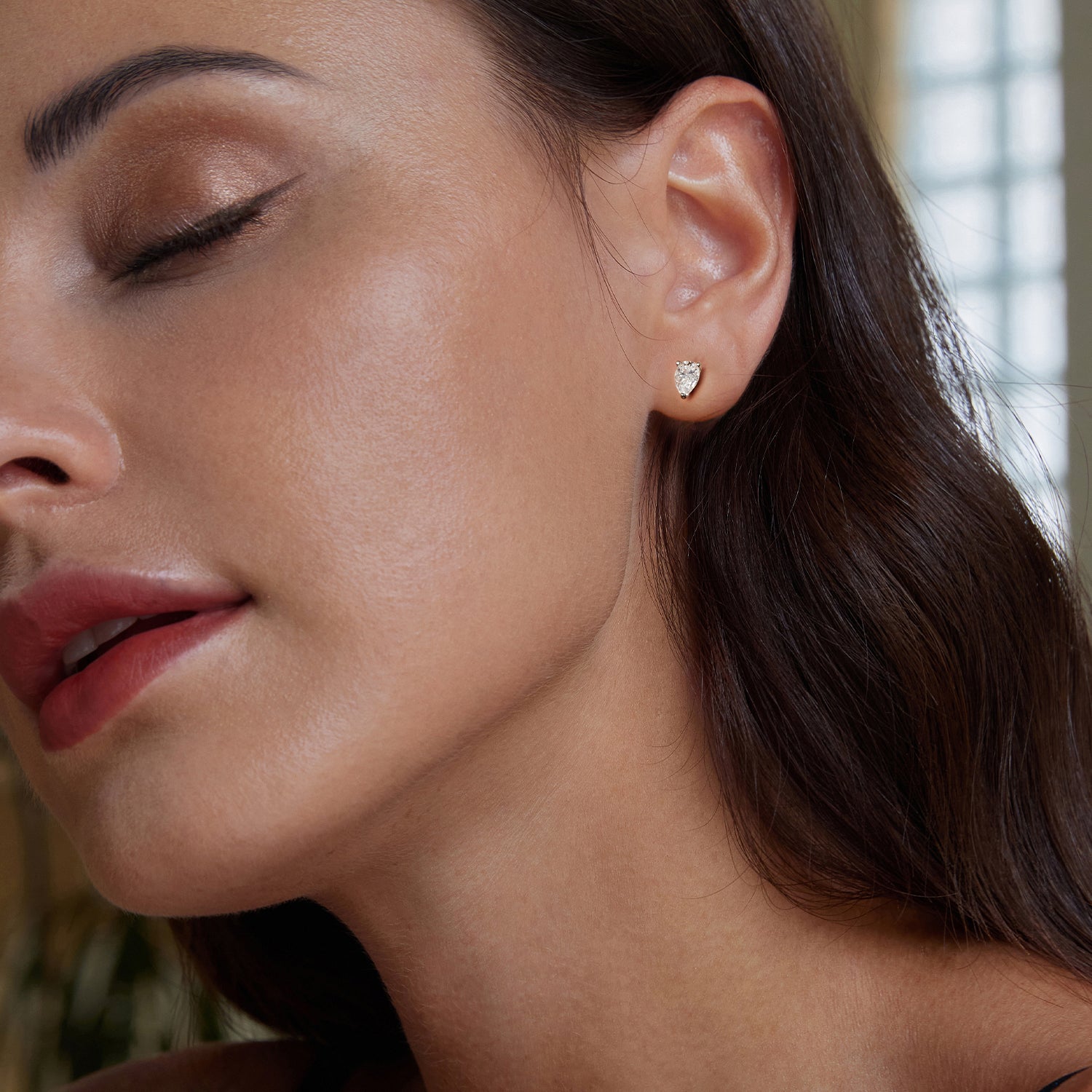 Heart-Shaped Moissanite Stud Earrings | Screw-Back in Sterling Silver