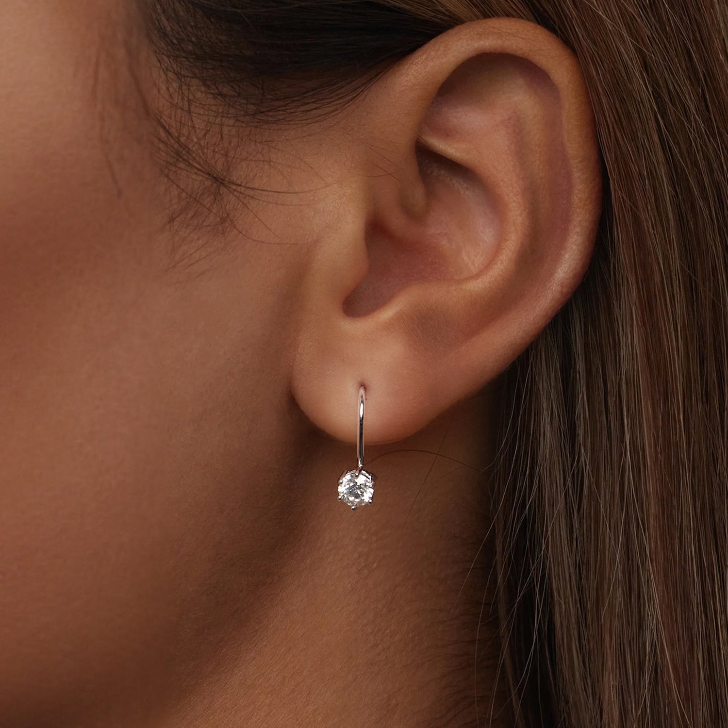 Elegant Moissanite Hoop Earrings | Sterling Silver