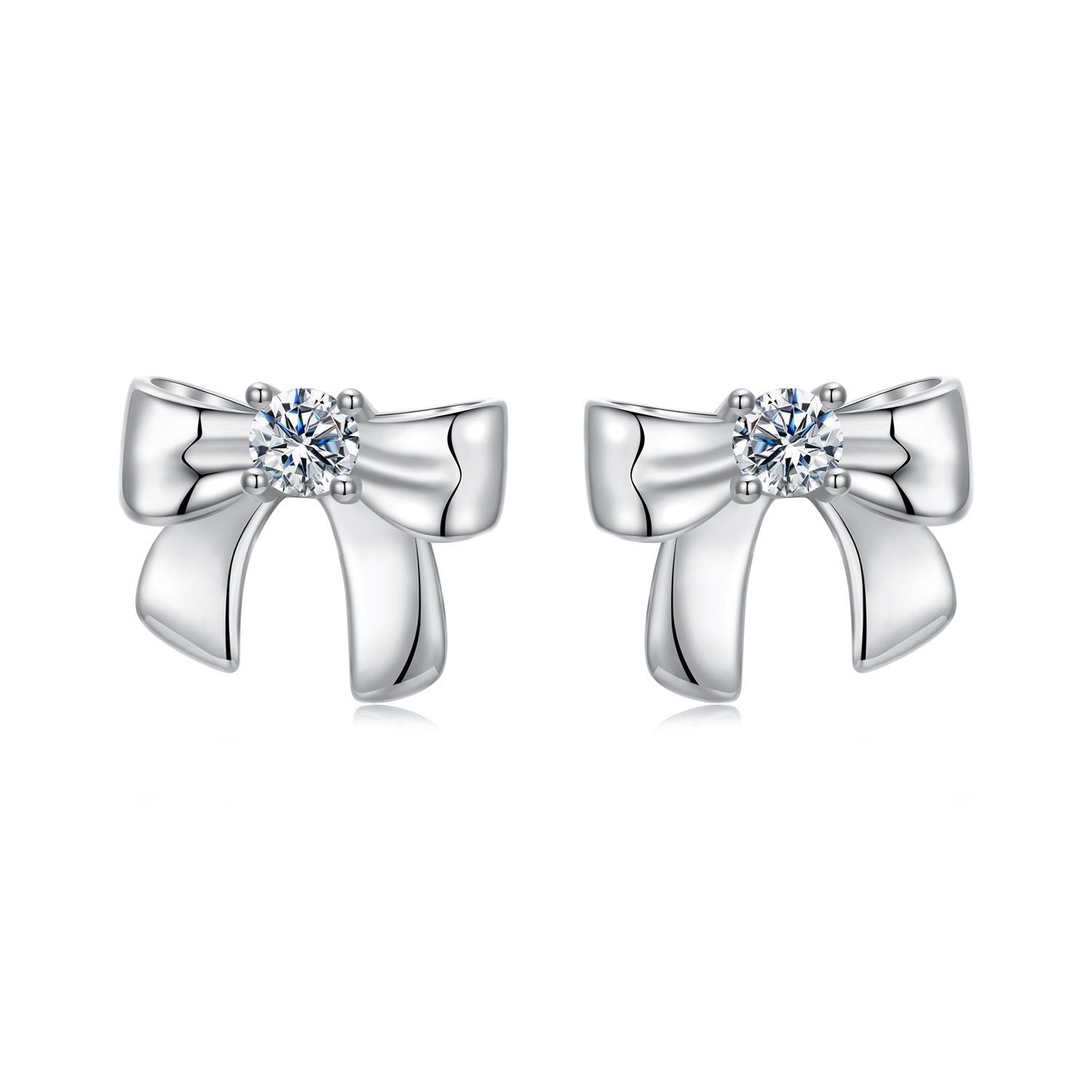 Sweet Bow Moissanite Earring Set | 2-Piece in Sterling Silver