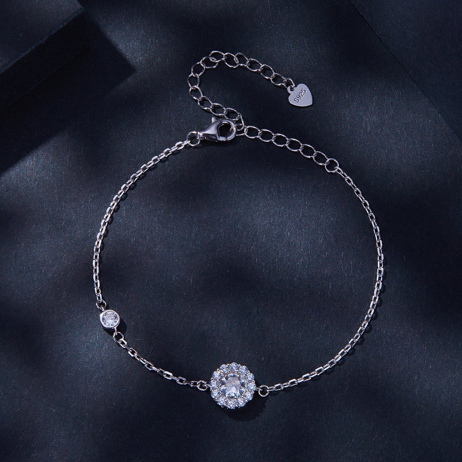 Radiant Duo Halo Moissanite Bracelet | Sterling Silver