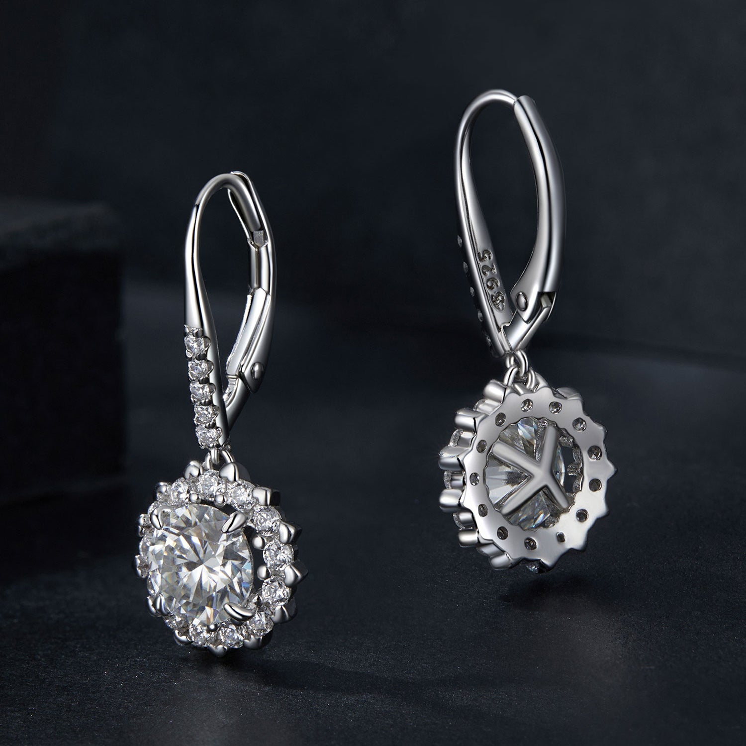 Brilliant Moissanite Hoop Earrings | 1 Carat in Sterling Silver