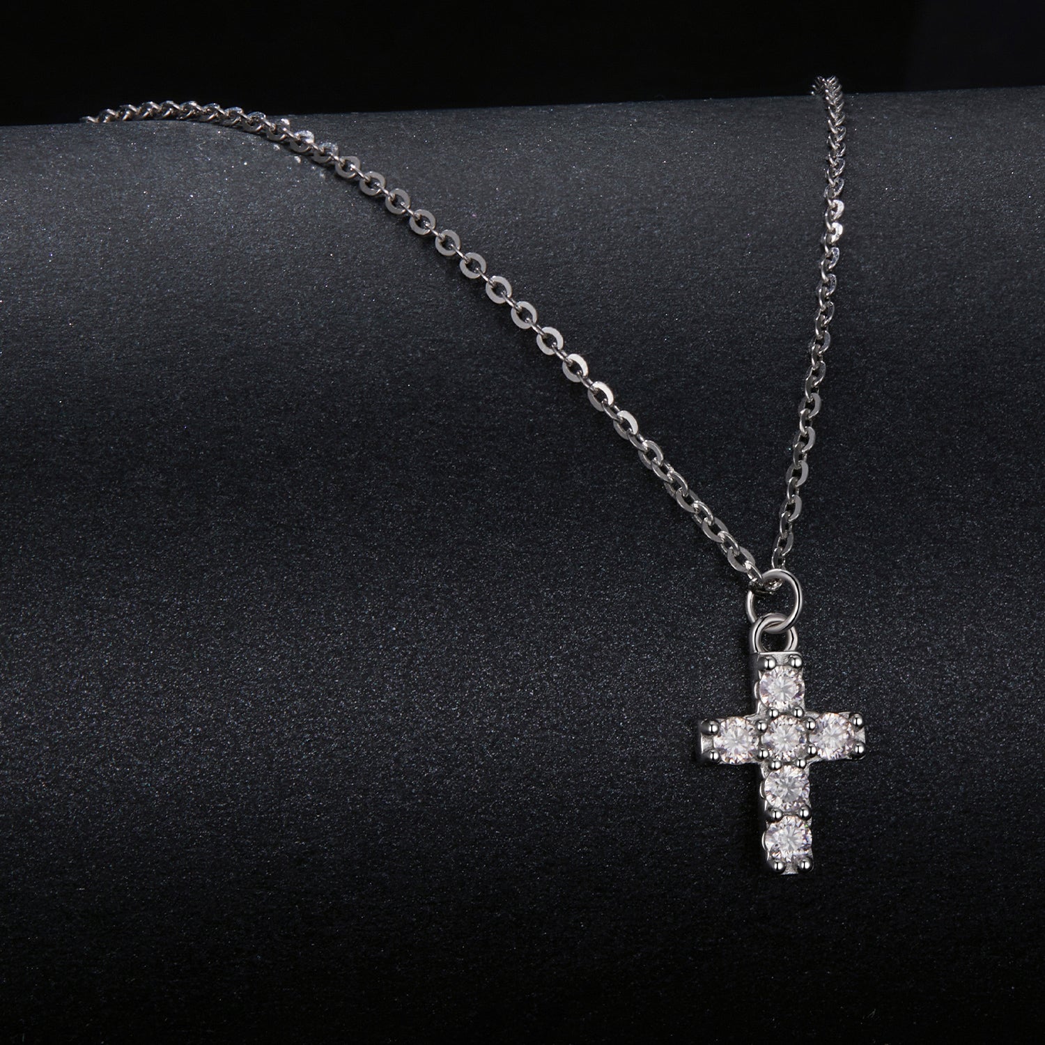 Cross Pavé Necklace | Sterling Silver