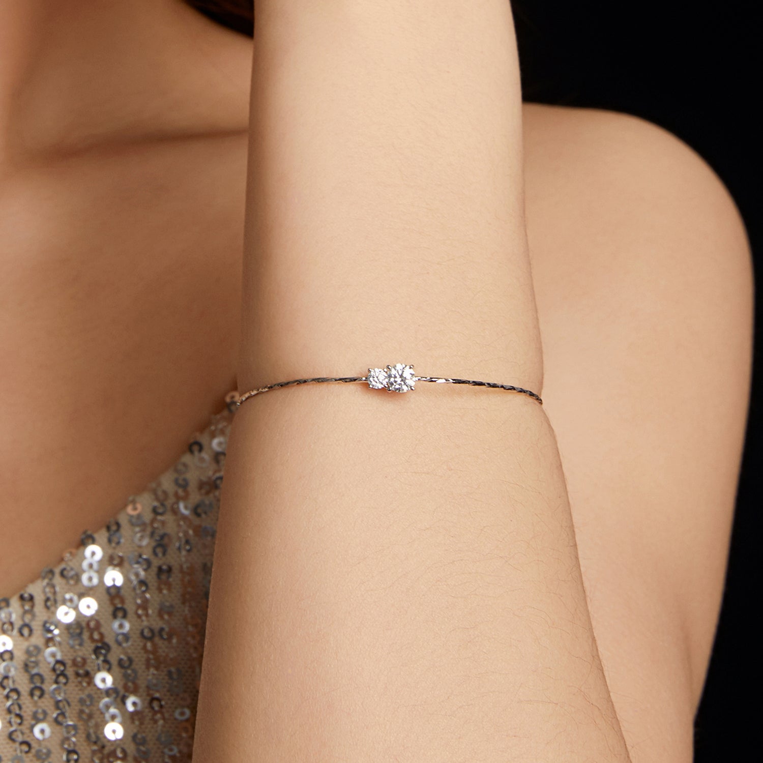 Starlight Twisted Moissanite Bracelet | Sterling Silver
