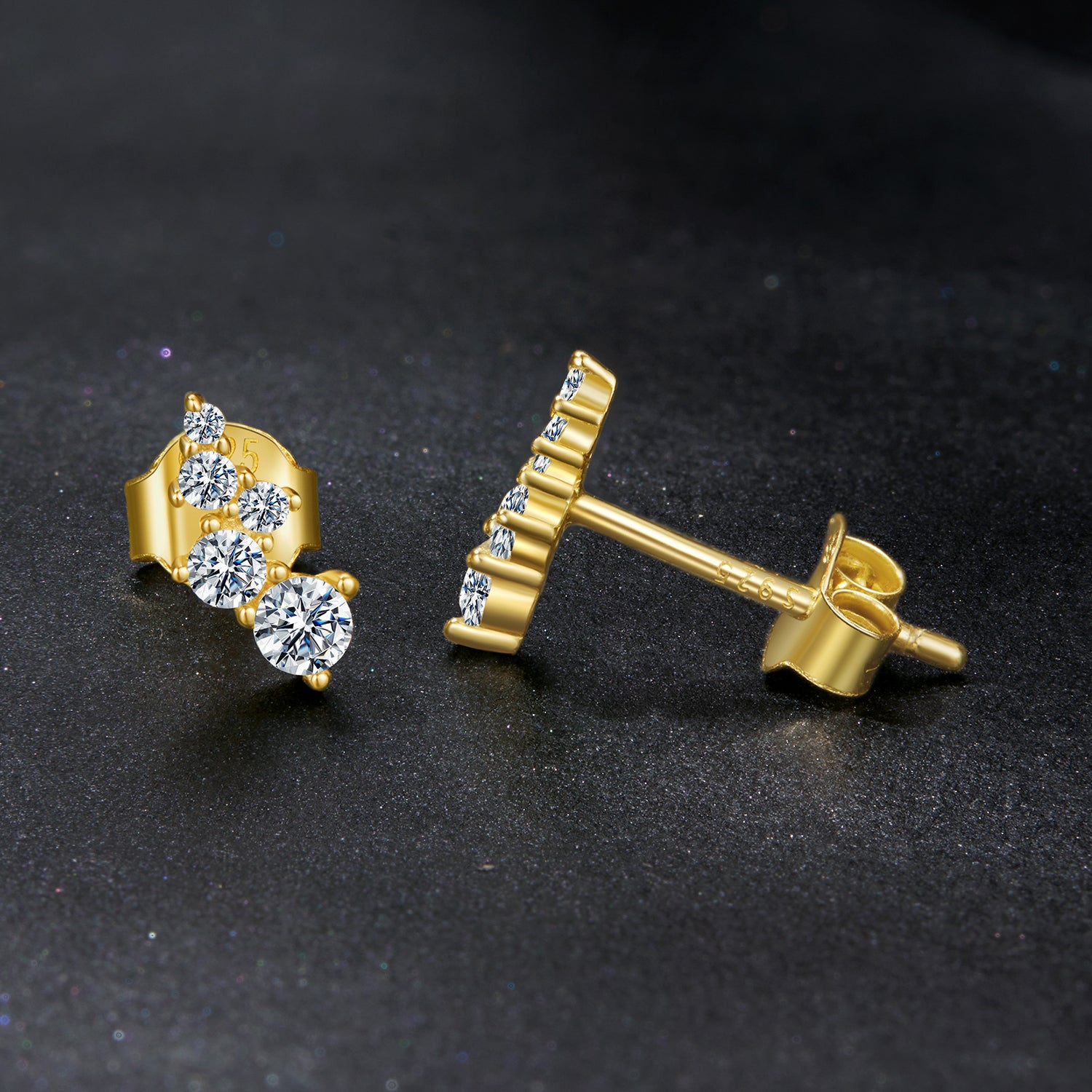 Bubble Moissanite Stud Earrings | Sterling Silver