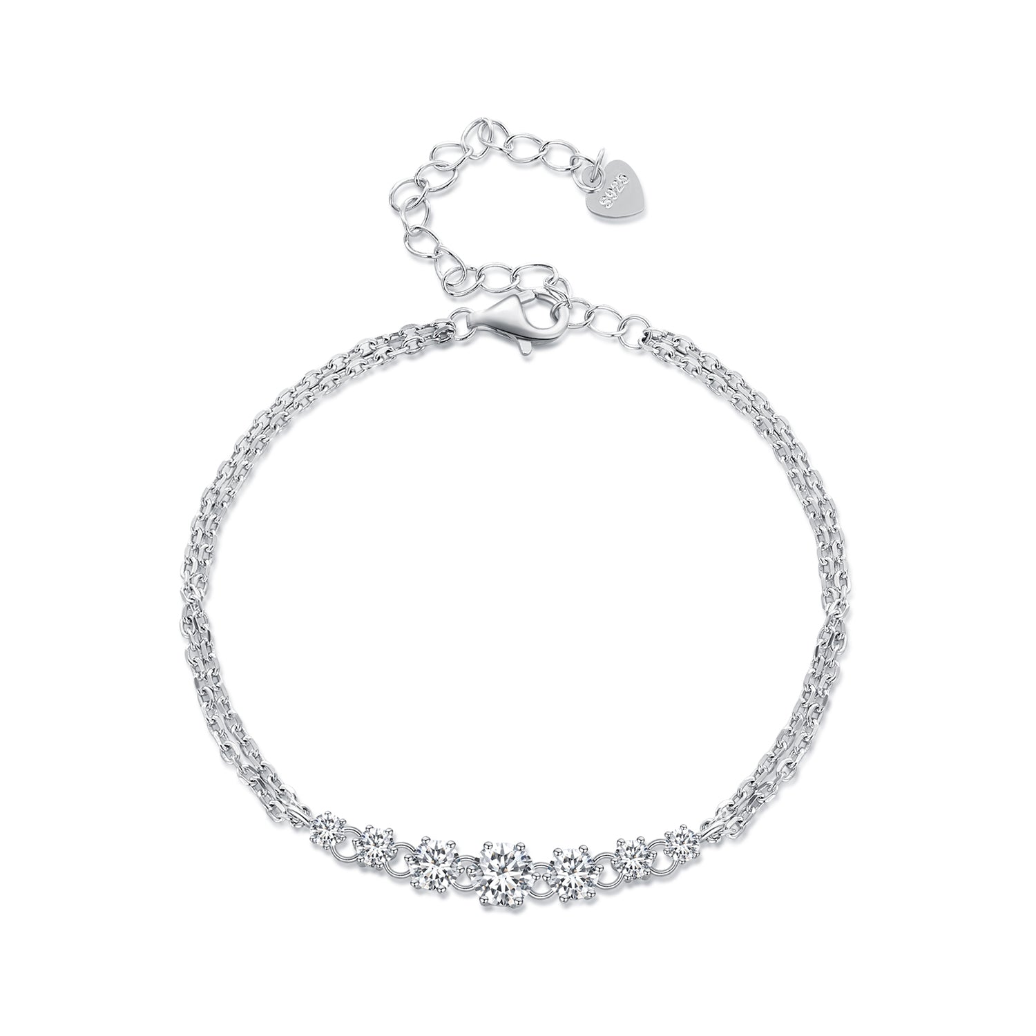 Elegant Floral Moissanite Bracelet | Sterling Silver