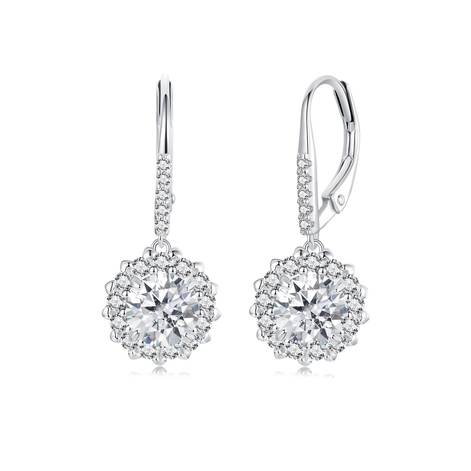 Brilliant Moissanite Hoop Earrings | 1 Carat in Sterling Silver