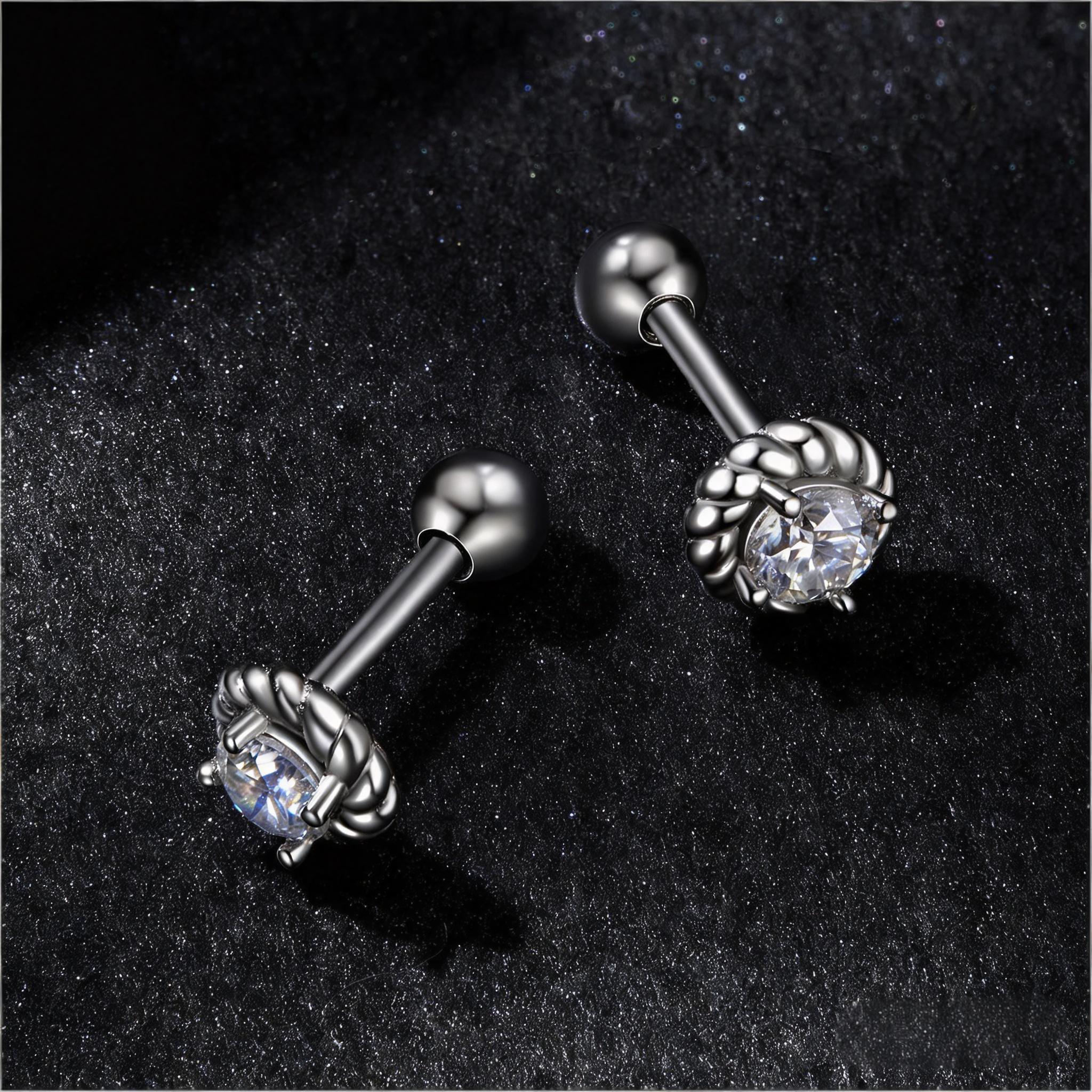 Twisted Petal Moissanite Stud Earrings | Screw-Back in Sterling Silver