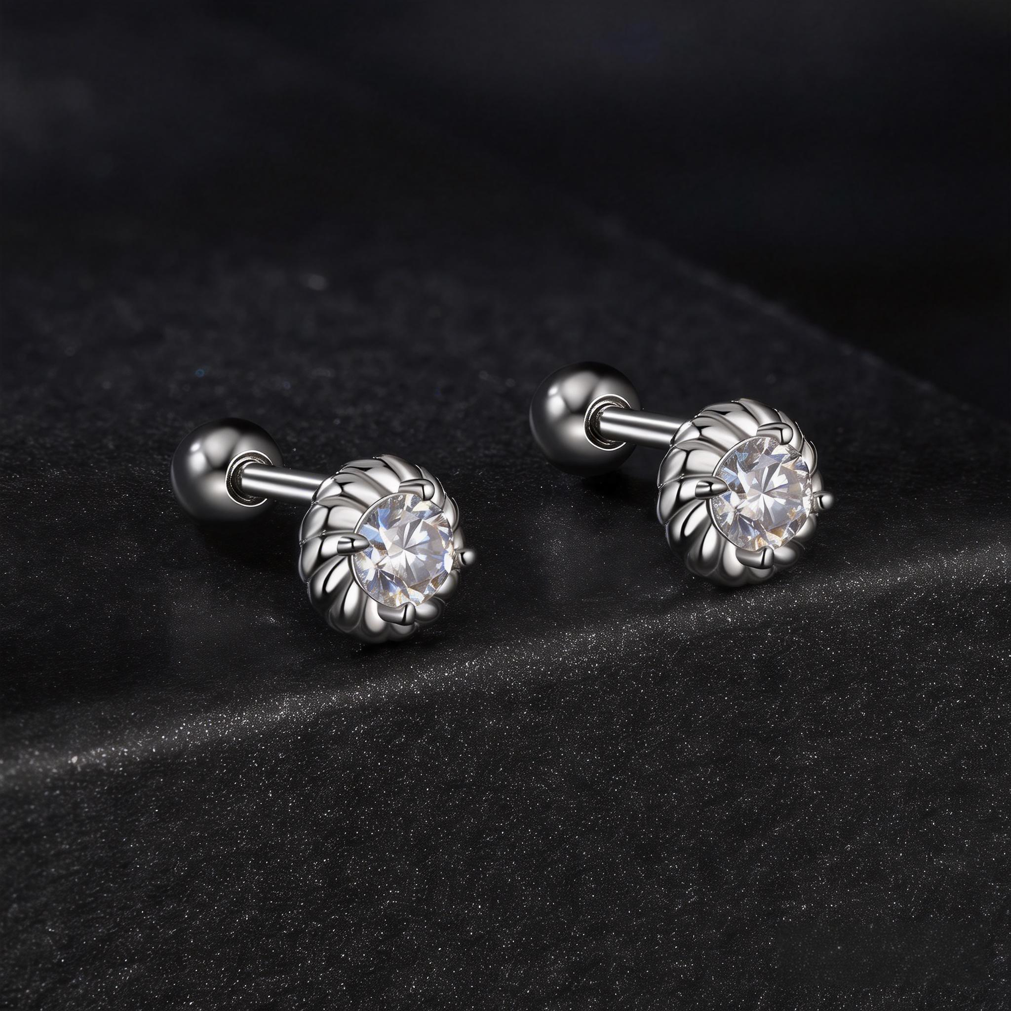 Twisted Petal Moissanite Stud Earrings | Screw-Back in Sterling Silver